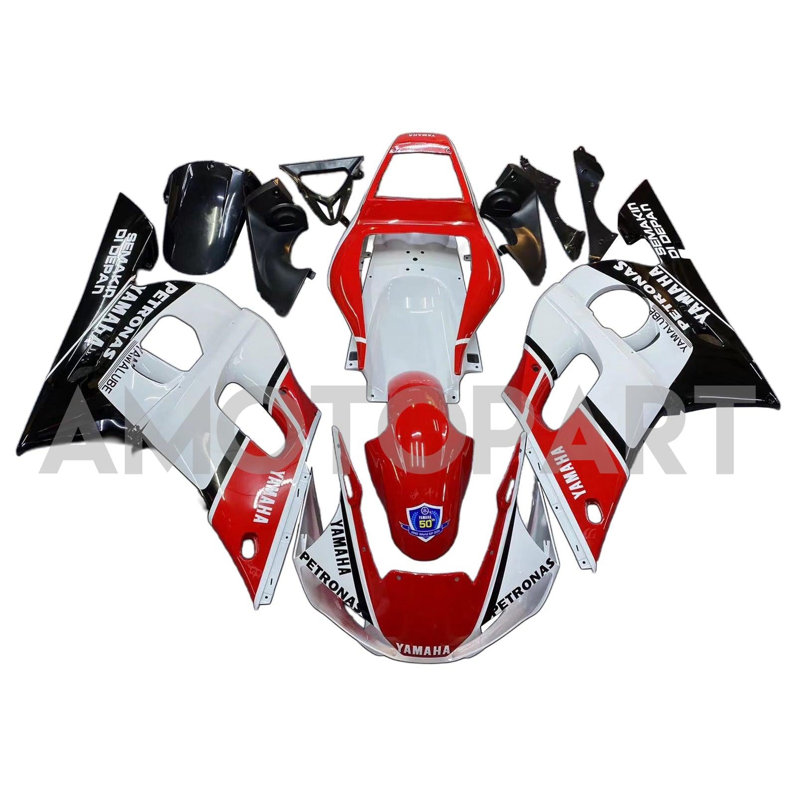 Amotopart Yamaha 1998-2002 YZF 600 R6 White Black Red Fairing Kit