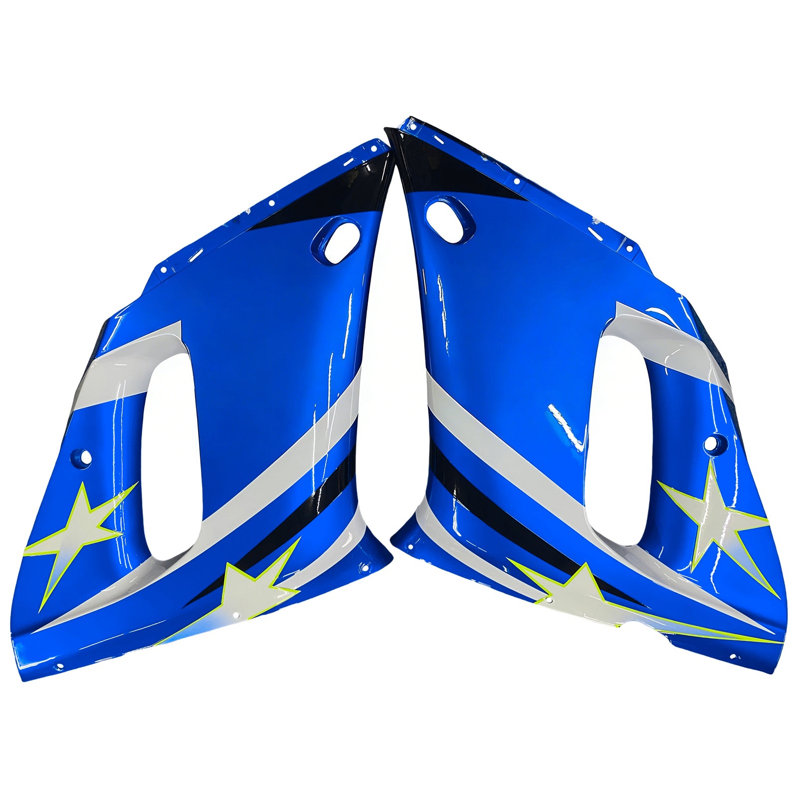 Amotopart Yamaha 1998-2002 YZF 600 R6 Blu Con Kit Carena Stella Bianca