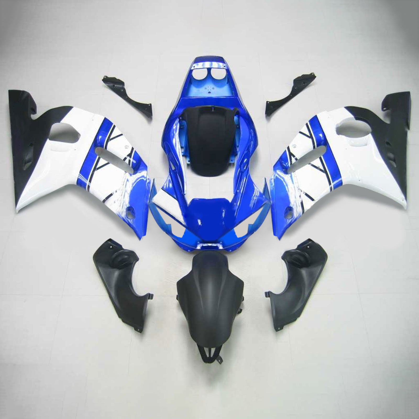 Amotopart Yamaha 1998-2002 YZF 600 R6 Blue Black White Fairing Kit