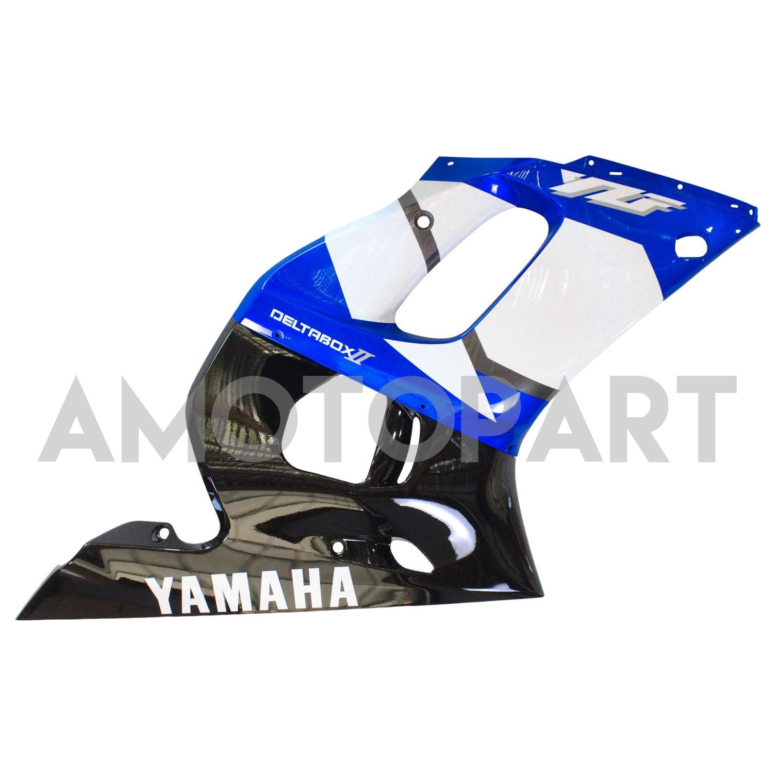 Amotopart Yamaha 1998-2002 YZF 600 R6 Schwarzer Mix Blue Fairing Kit