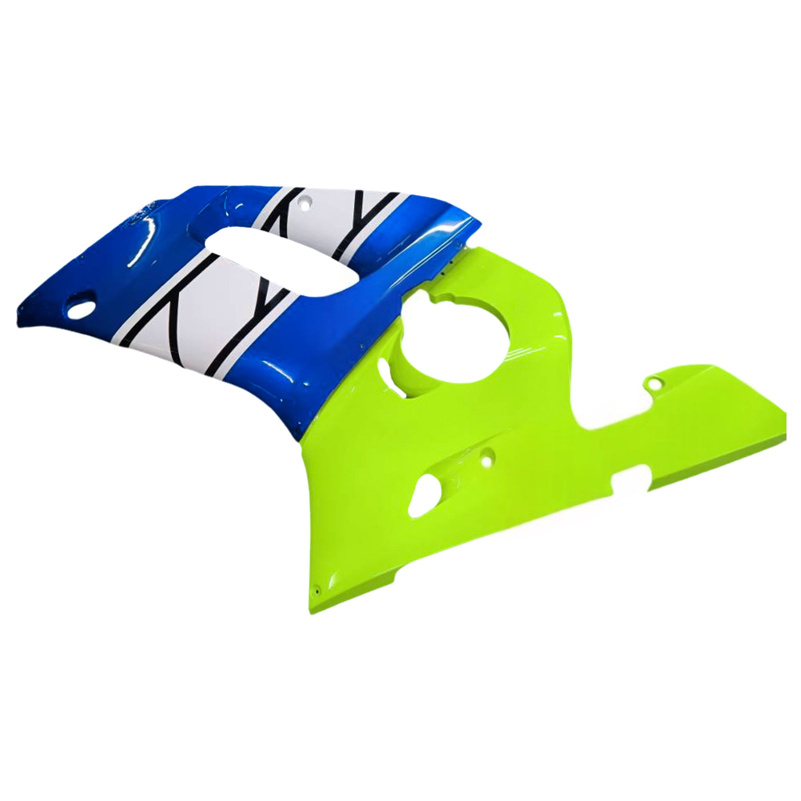 Amotopart Yamaha 1998-2002 YZF 600 R6 Blue com kit de carenagem amarelo fluorescente