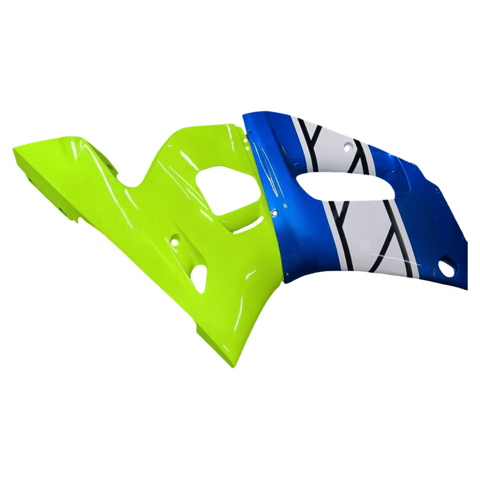 Amotopart Yamaha 1998-2002 YZF 600 R6 Blue com kit de carenagem amarelo fluorescente