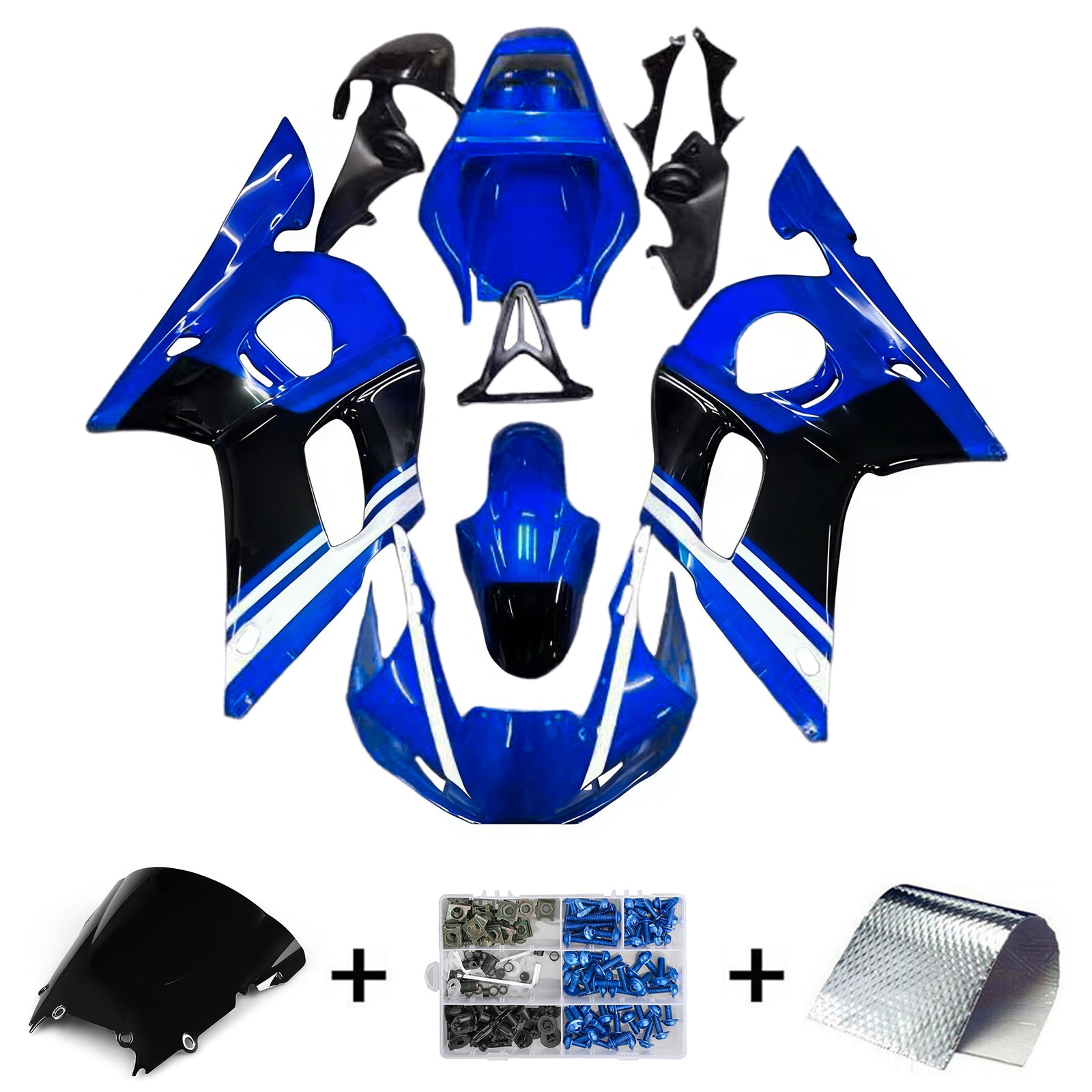 Amotopart Yamaha 1998-2002 YZF 600 R6 Nero Blu Carena