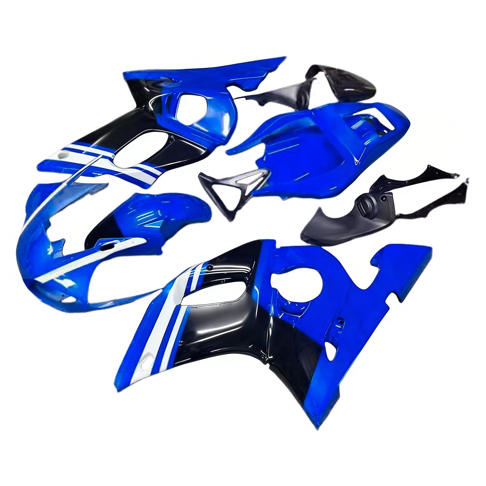 Amotopart Yamaha 1998-2002 YZF 600 R6 Black Blue Fairing Kit