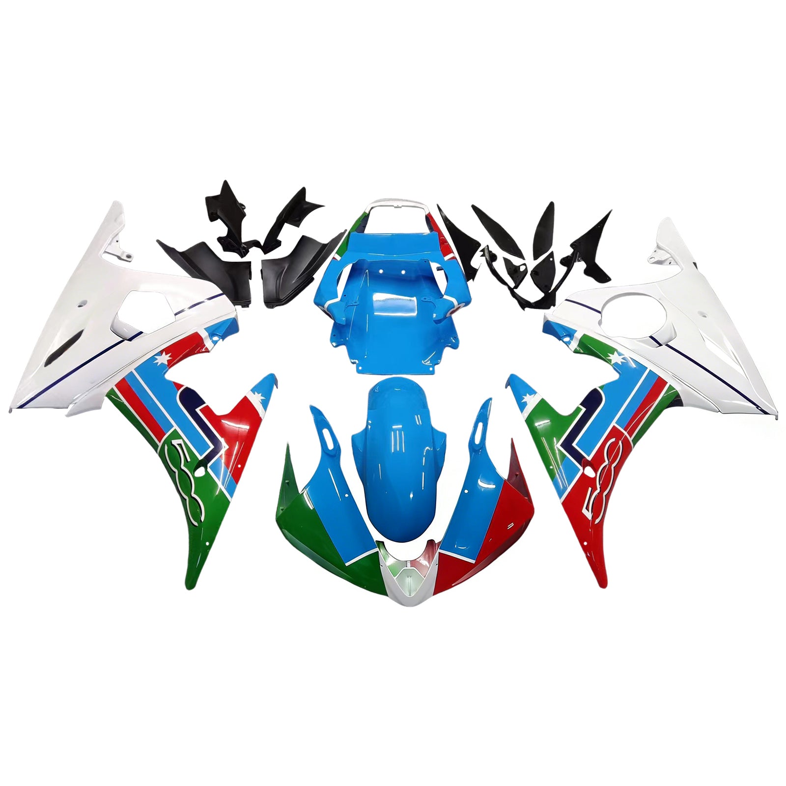 Amotopart 2003-2004 Yamaha R6 & 2006-2009 YZF R6S Fairing Multi Color Kit