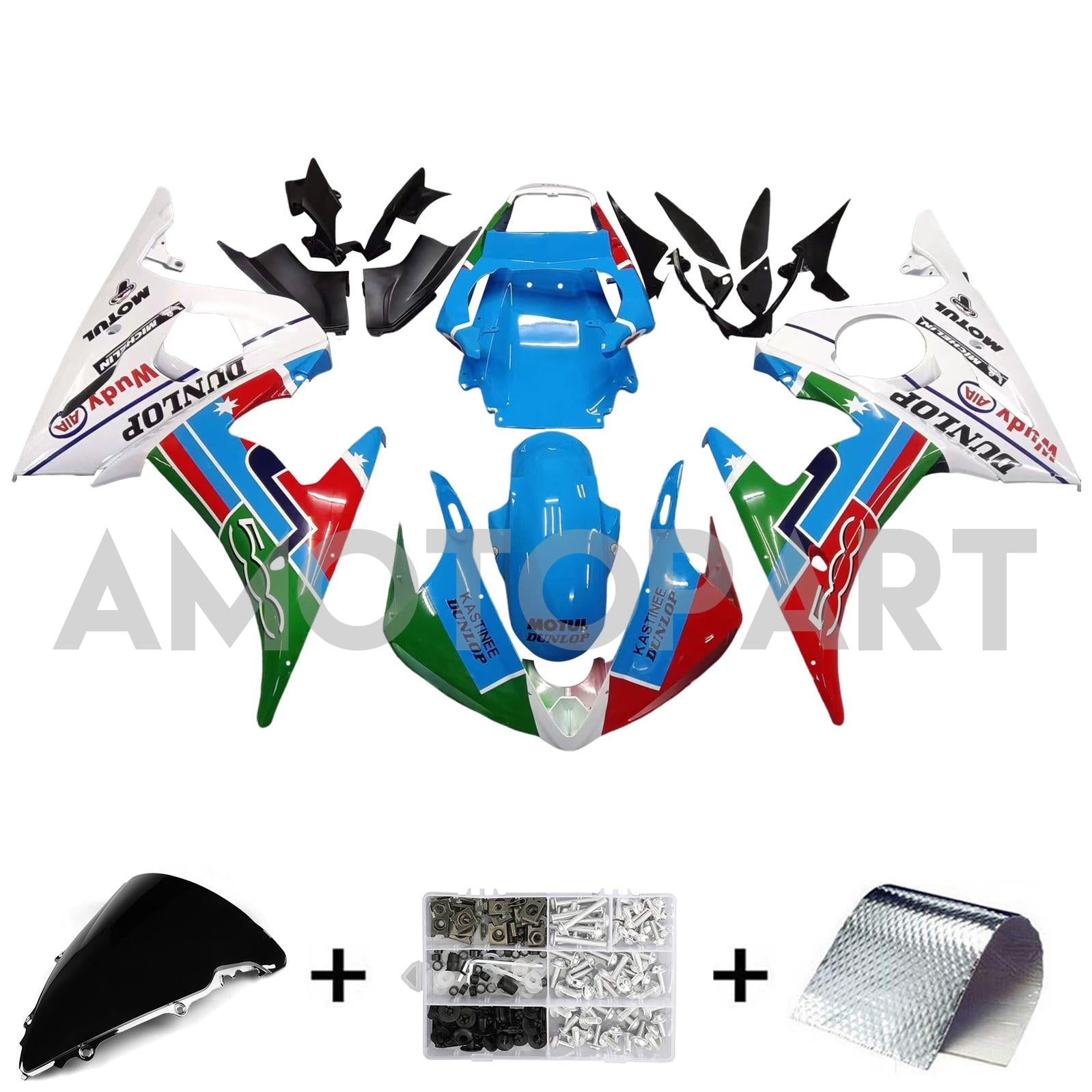 Amotopart 2003-2004 Yamaha R6 & 2006-2009 YZF R6S Fairing Multi Color Kit