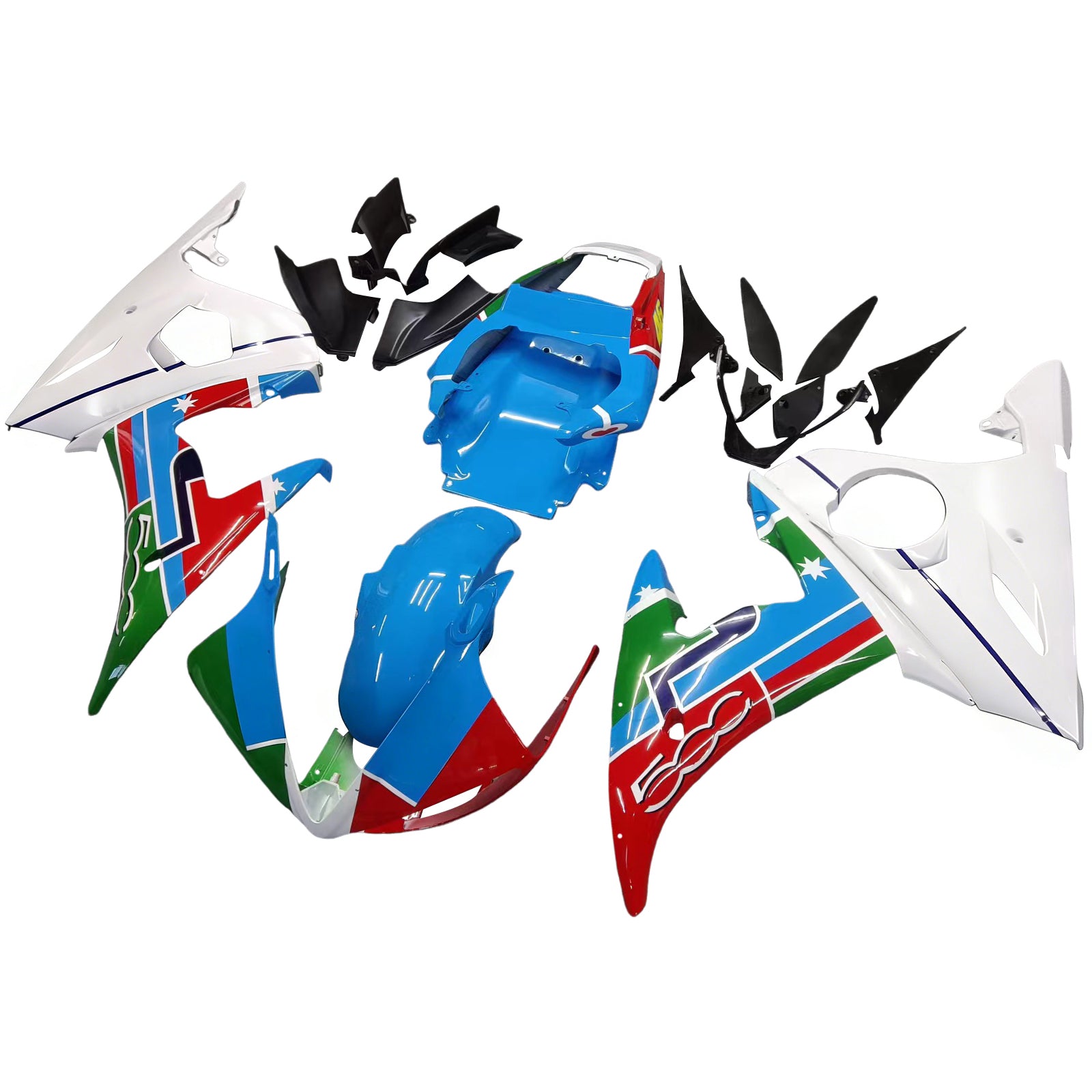 Amotopart 2003-2004 Yamaha R6 & 2006-2009 YZF R6S Fairing Multi Color Kit