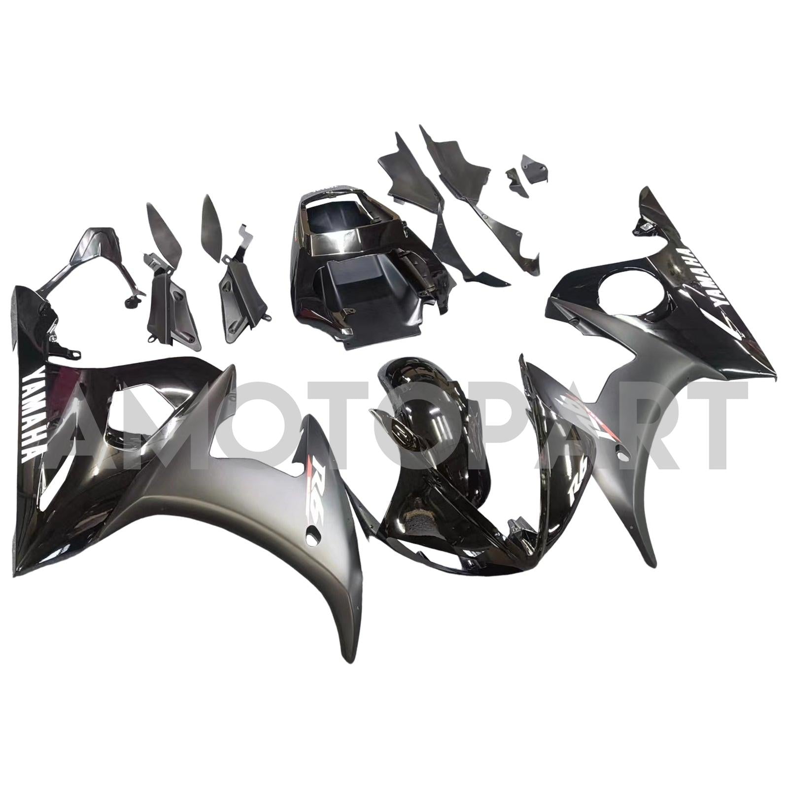 Amotopart 2005 Yamaha R6 Fairing Matt Black Kit