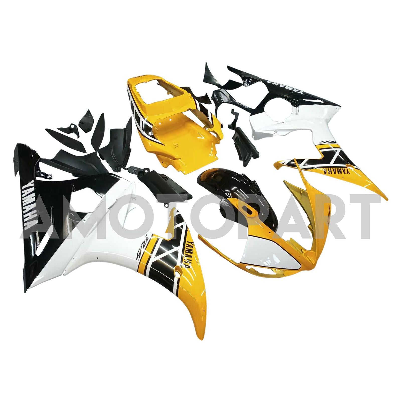 Kit carena Amotopart Yamaha 2005 YZF 600 R6 Bianco Nero