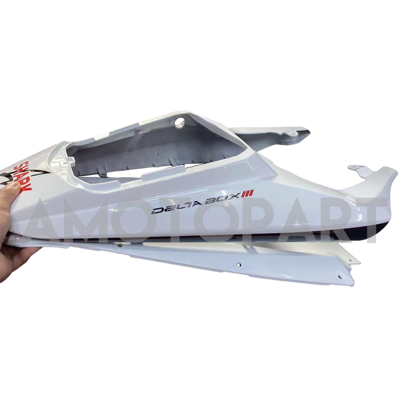 Amotopart 2003-2004 Yamaha R6 & 2006-2009 YZF R6S Fairing White&Black Flame Kit