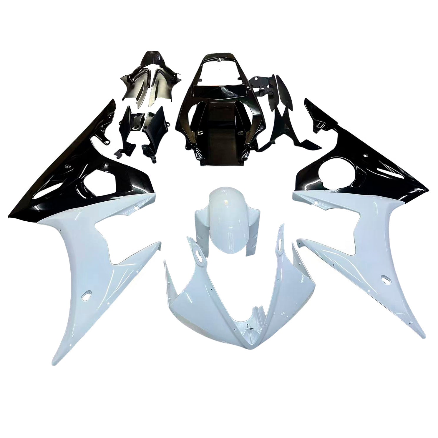 Amotopart 2003-2004 Yamaha R6 & Kuip voor YZF R6S 2006-2009, zwart&Wwitte kit