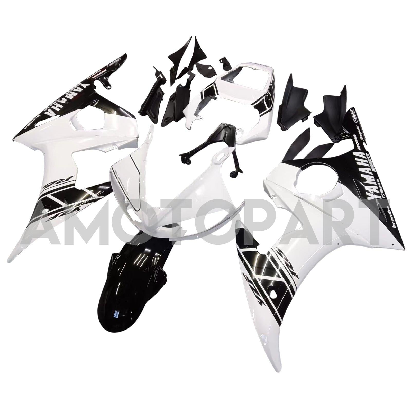 Amotopart 2005 Yamaha R6 Fairing White&Black Kit
