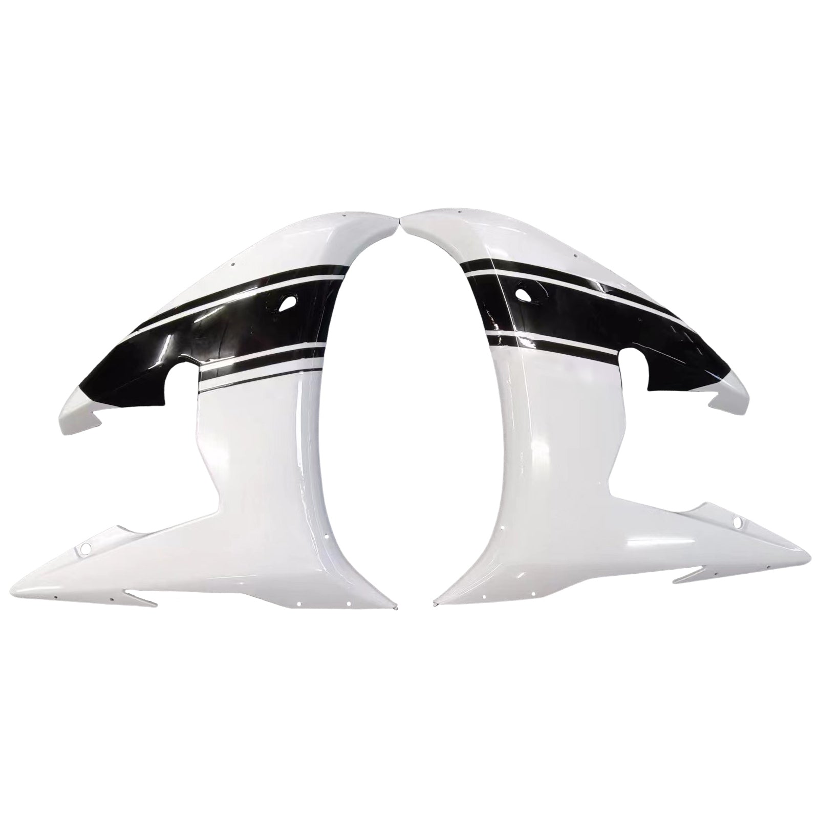 Amotopart 2003-2004 Yamaha R6 & 2006-2009 YZF R6S Fairing White & Black Color Kit