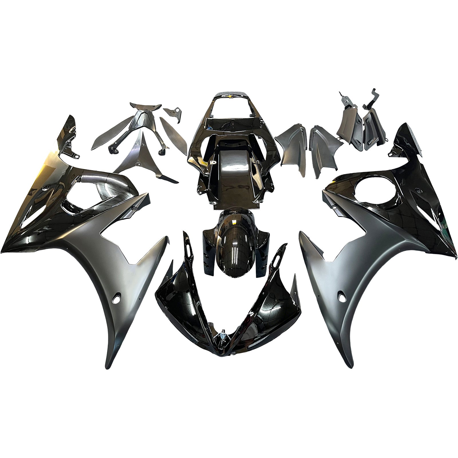 Amotopart 2003-2004 Yamaha YZF-R6 & 2006-2009 YZF R6S Black Fairing Kit