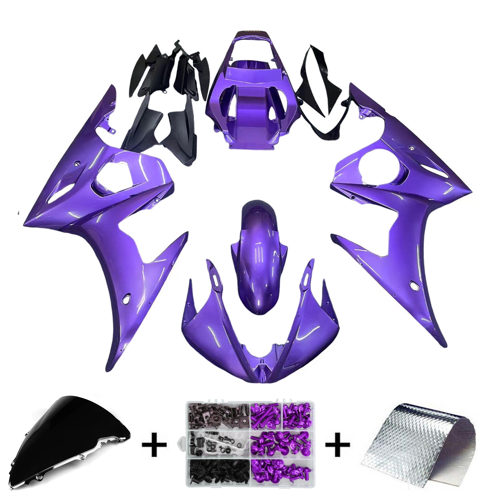 Amotopart Yamaha 2003-2004 YZF 600 R6 & 2006-2009 YZF R6S Purple Fairing Kit