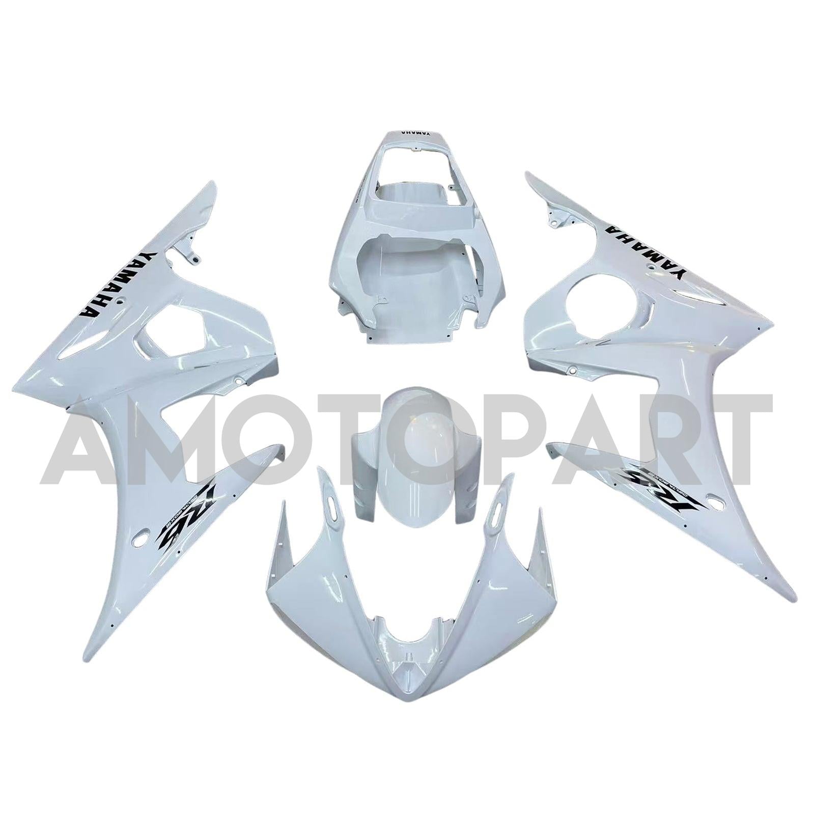 Amotopart Yamaha 2003-2004 YZF 600 R6 & 2006-2009 YZF R6S White Fairing Kit