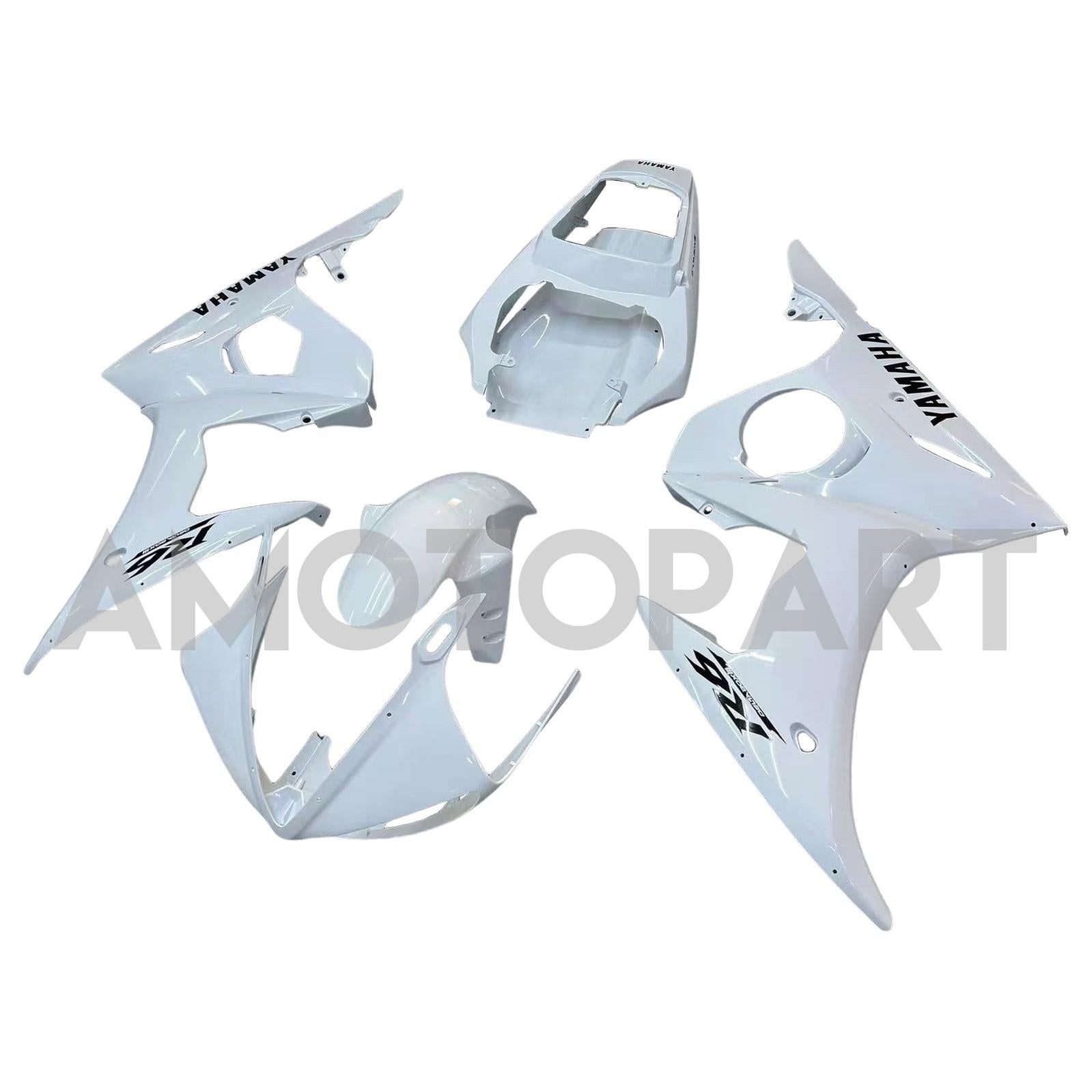 Amotopart Yamaha 2003-2004 YZF 600 R6 & 2006-2009 YZF R6S White Fairing Kit