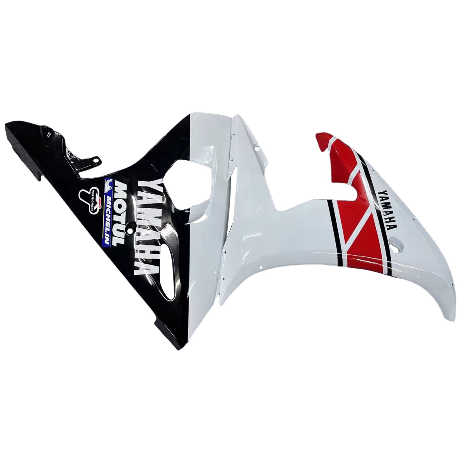 Amotopart Yamaha 2003-2004 YZF 600 R6 y 2006-2009 YZF R6S Kit de carenado blanco rojo
