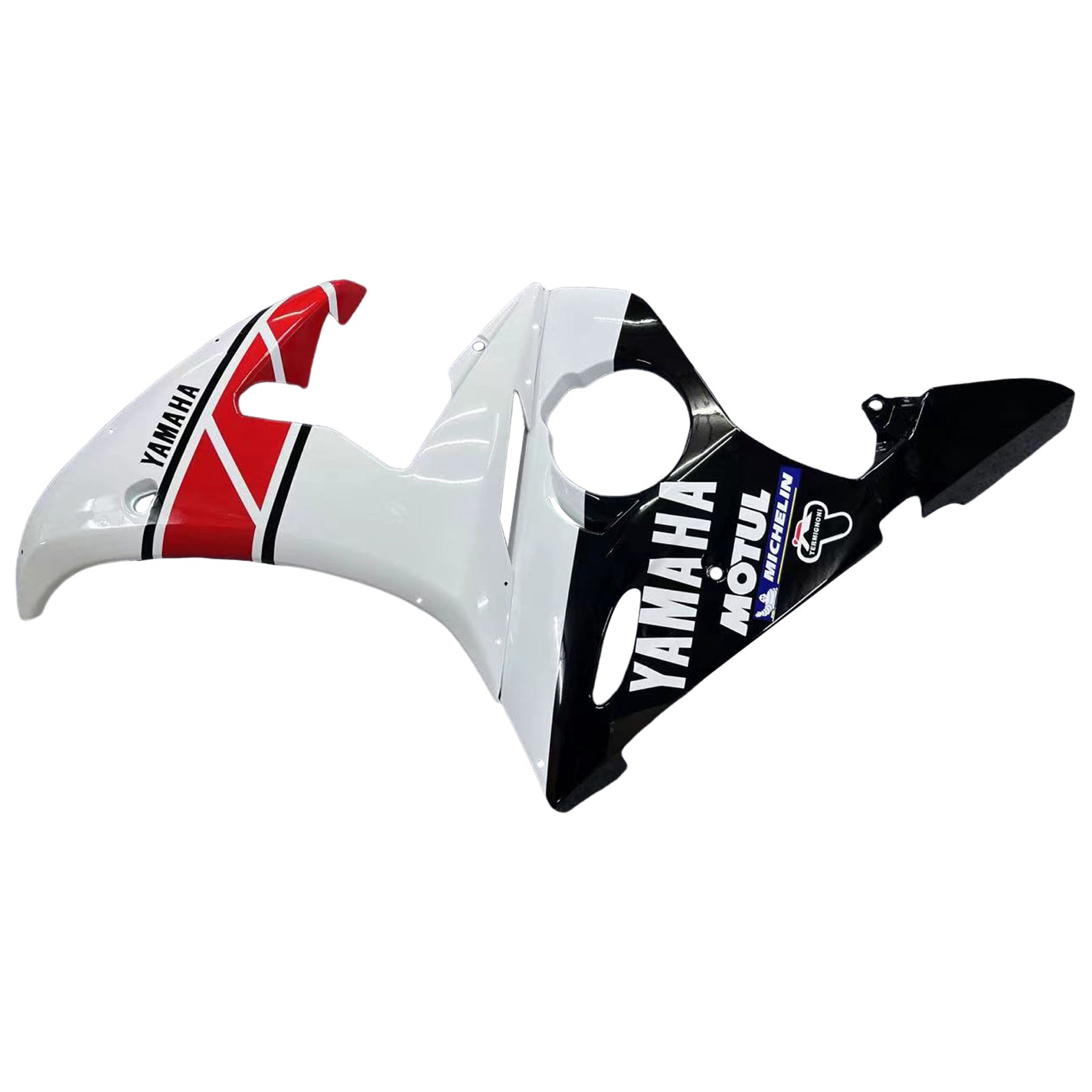 Amotopart Yamaha 2003-2004 YZF 600 R6 y 2006-2009 YZF R6S Kit de carenado blanco rojo