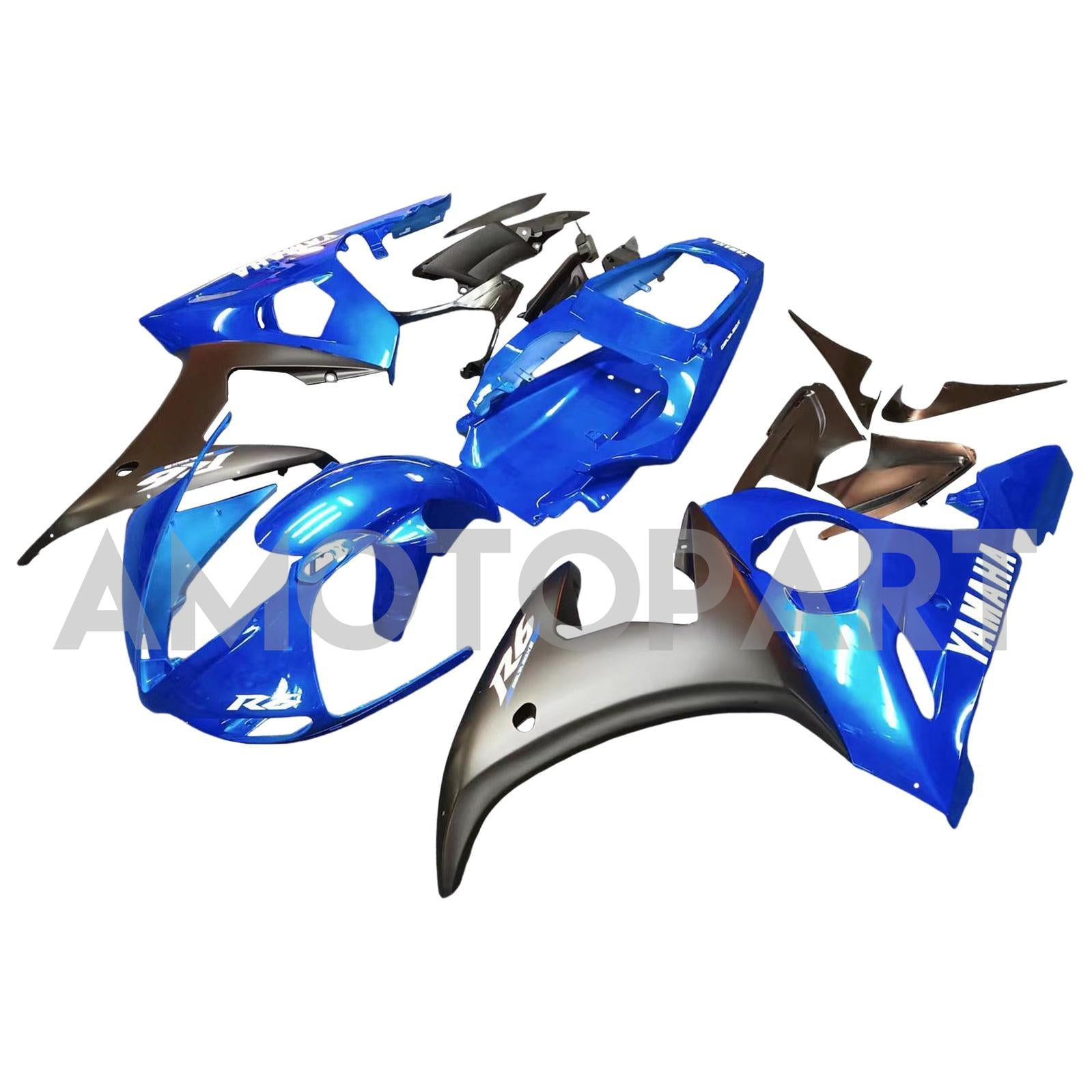 Amotopart Yamaha 2003-2004 YZF 600 R6 & 2006-2009 YZF R6S Blue&Black Fairing
