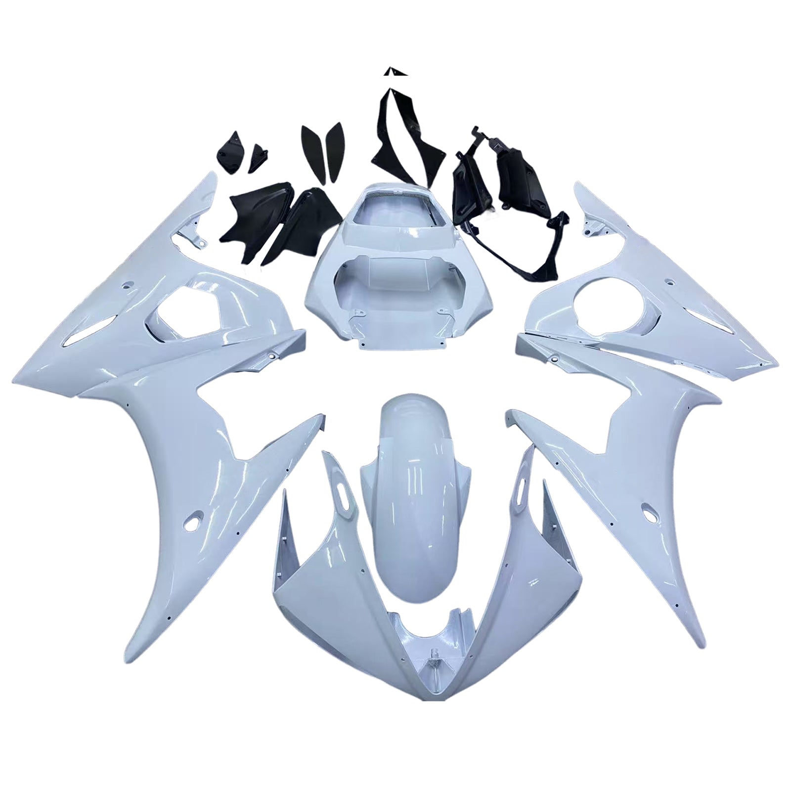 Amotopart 2003-2004 Yamaha R6 & 2006-2009 YZF R6S Fairing White & Gold Kit