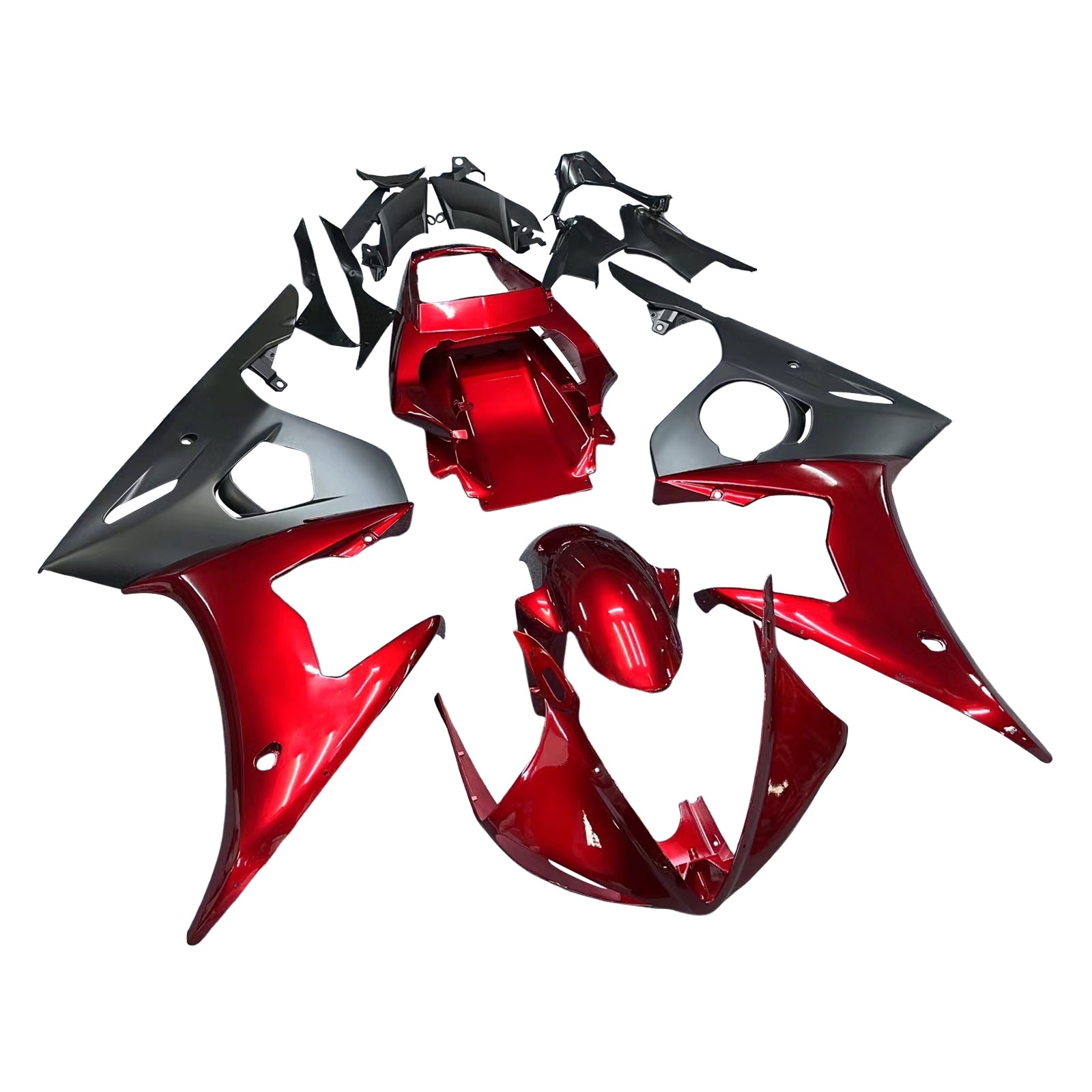 Amotopart 2003-2004 YZF 600 R6 i 2006-2009 YZF R6S Yamaha Red & Black Fair Kit