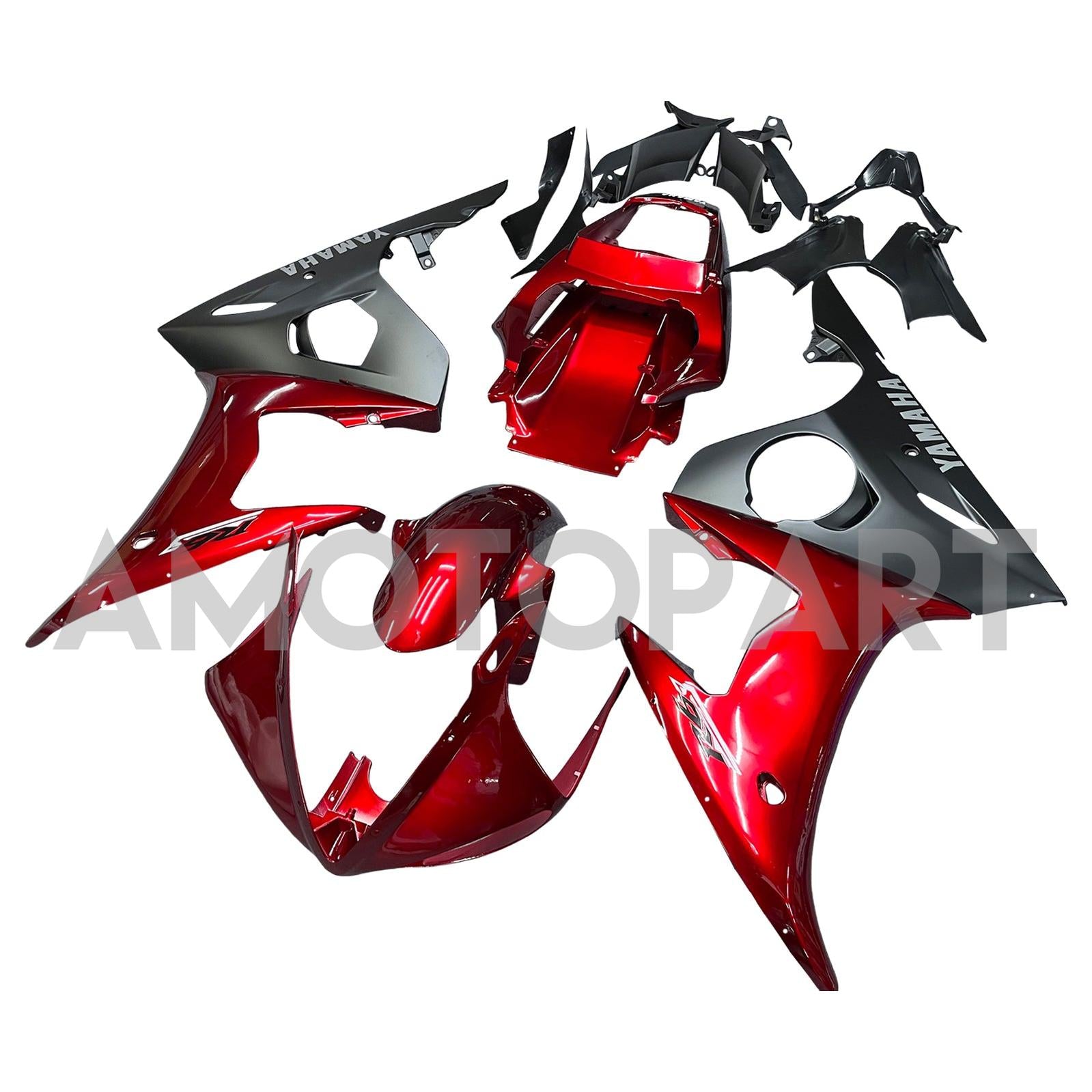 Amotopart Yamaha 2005 YZF 600 R6 Red Black Fairing Kit