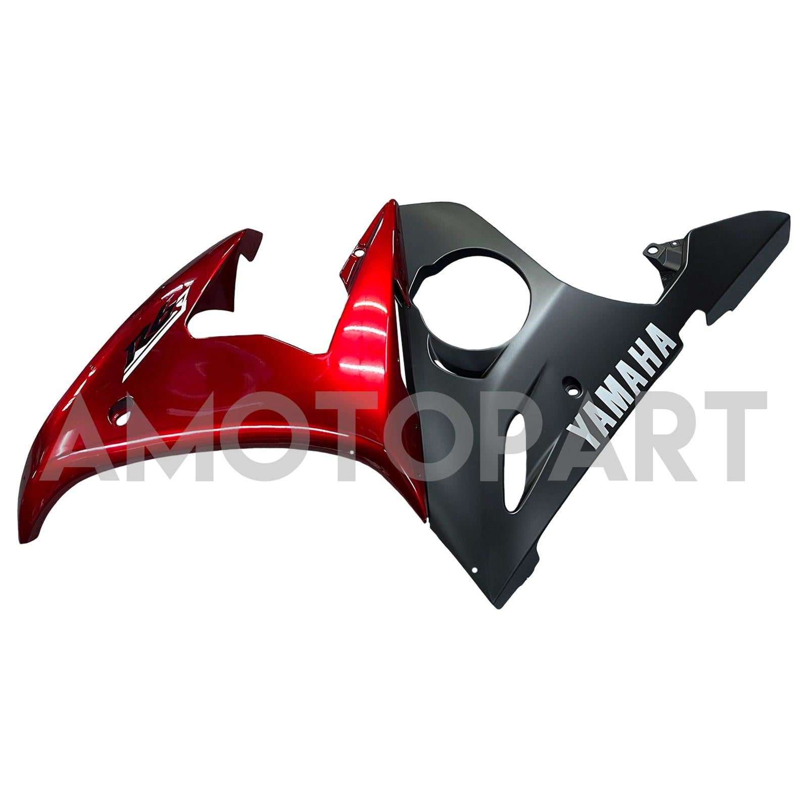 Amotopart Yamaha 2005 YZF 600 R6 Red Black Fairing Kit