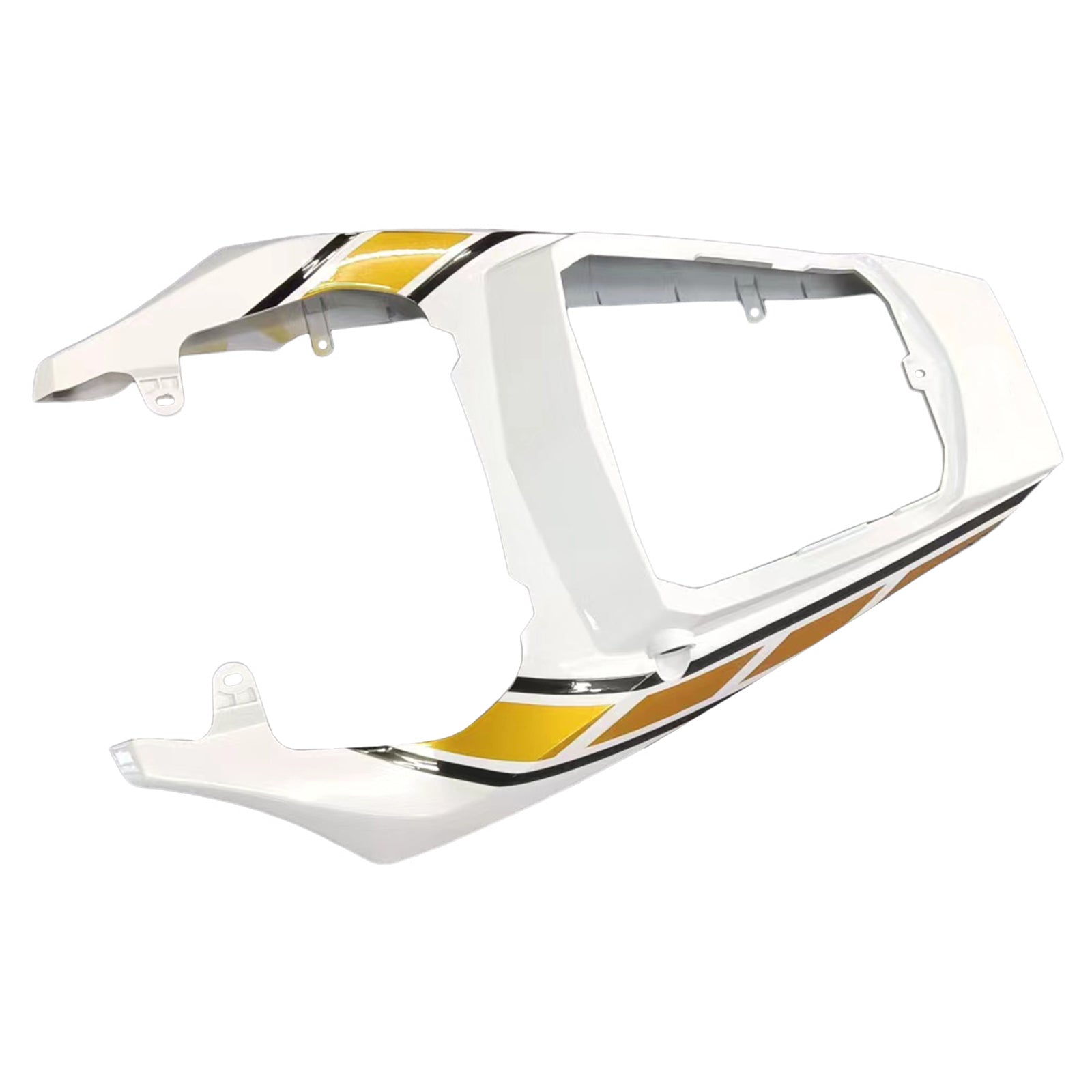 Amotopart 2003-2004 YZF 600 R6 & 2006-2009 YZF R6S ヤマハ ホワイト&ゴールド フェアリングキット