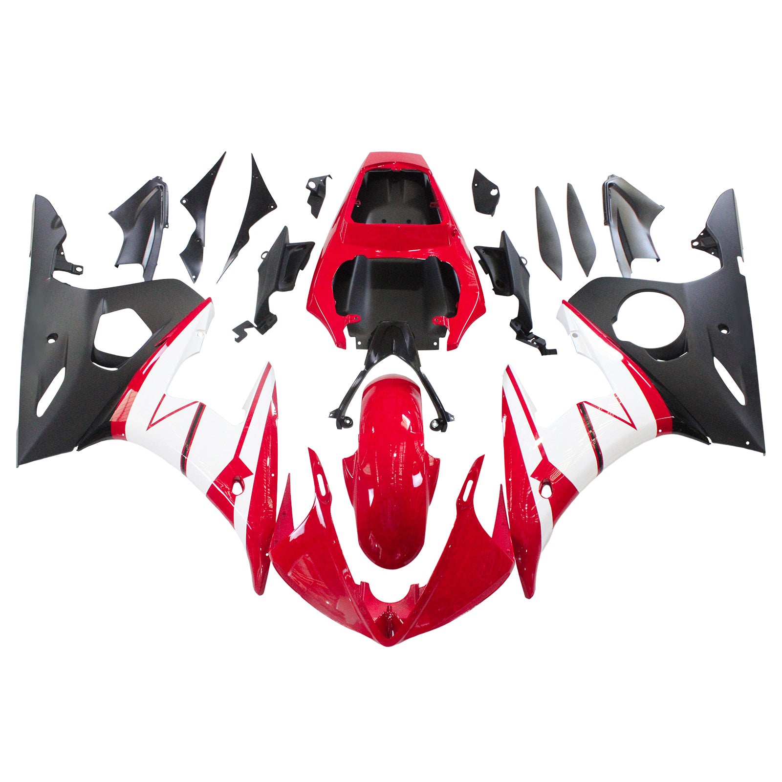 Amotopart Yamaha 2003-2004 YZF 600 R6 & 2006-2009 YZF R6S Red&White Fairing Kit