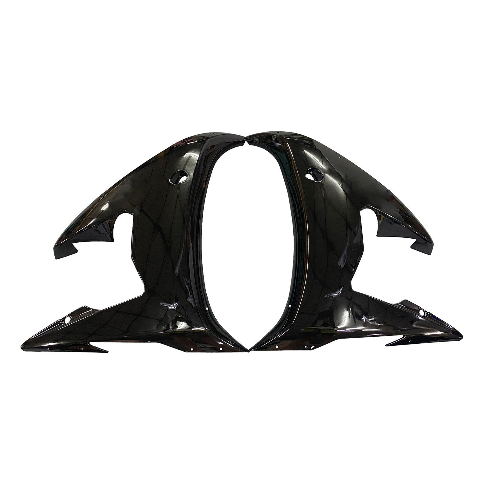 Amotopart Yamaha 2003-2004 YZF 600 R6 & 2006–2009 YZF R6S Verkleidungssatz, schwarz mit goldenem Logo