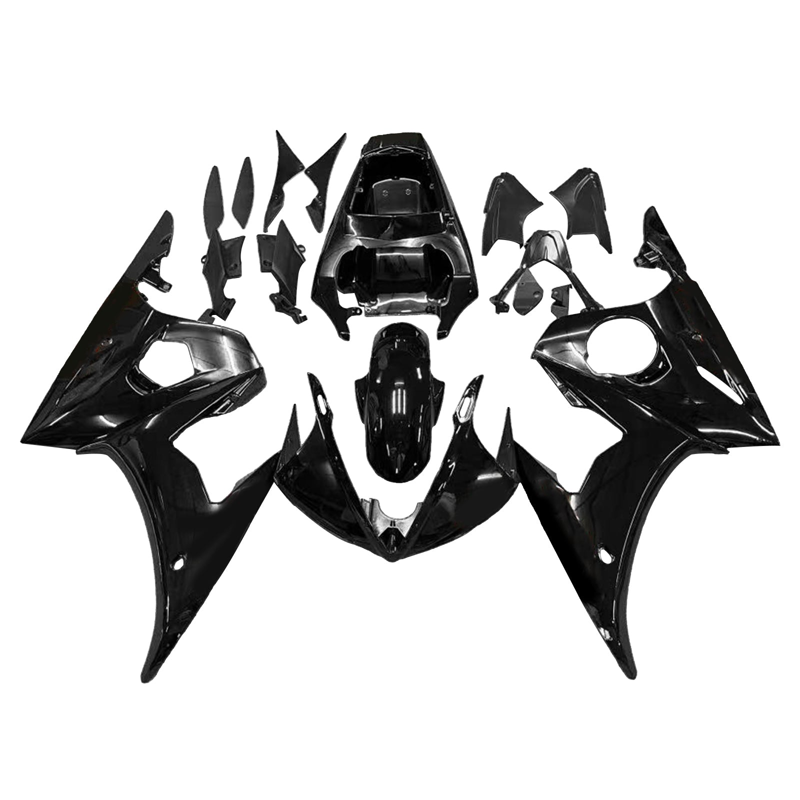 Amotopart Yamaha 2003-2004 YZF 600 R6 & Kit de carénage noir YZF R6S 2006-2009