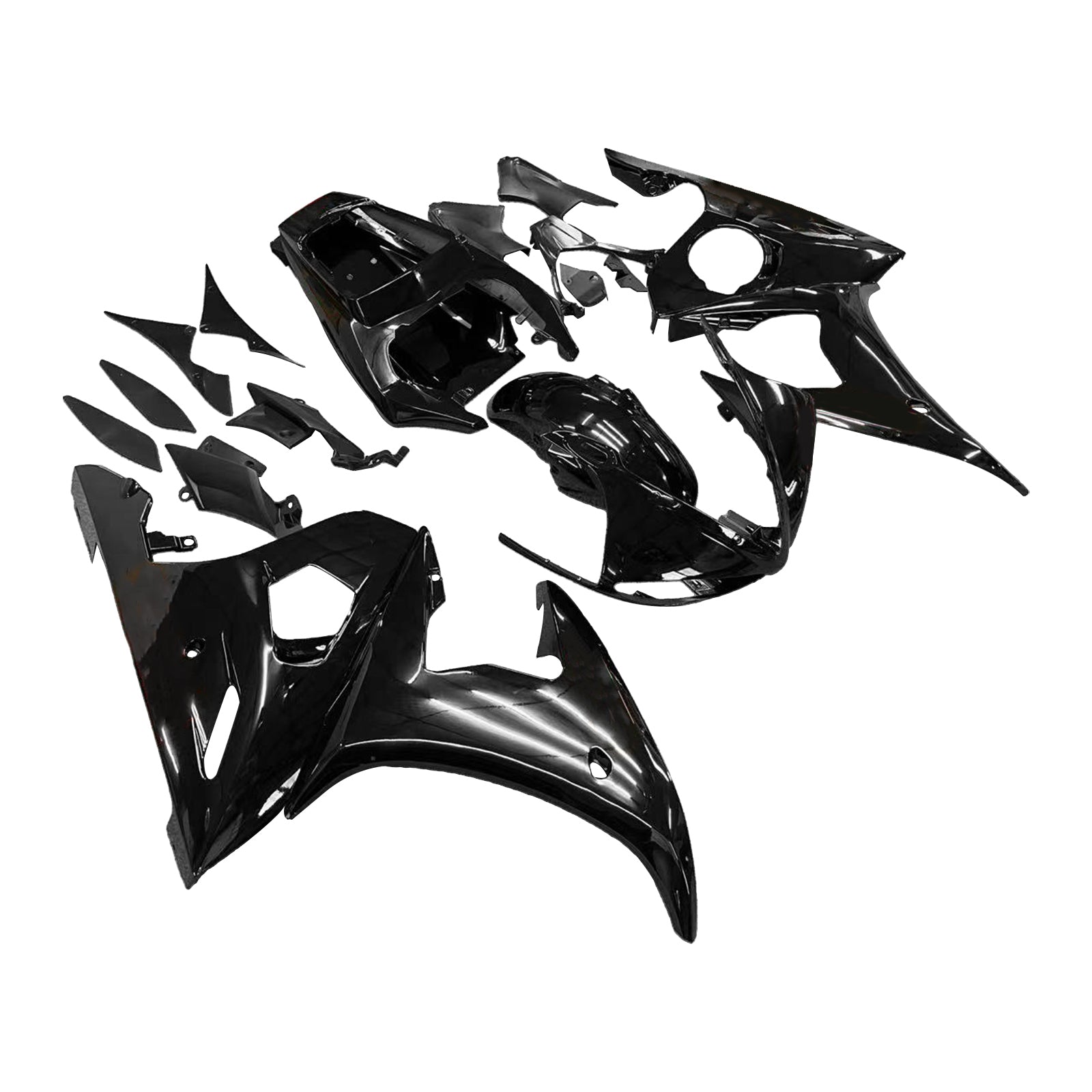 Amotopart Yamaha 2003-2004 YZF 600 R6 & Kit de carénage noir YZF R6S 2006-2009