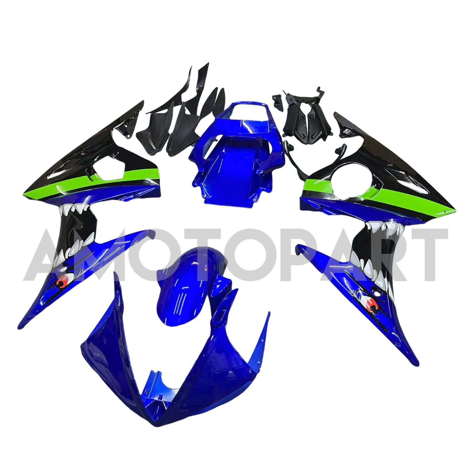 Amotopart Yamaha 2003-2004 YZF 600 R6 & 2006-2009 YZF R6S Blue Fairing Kit