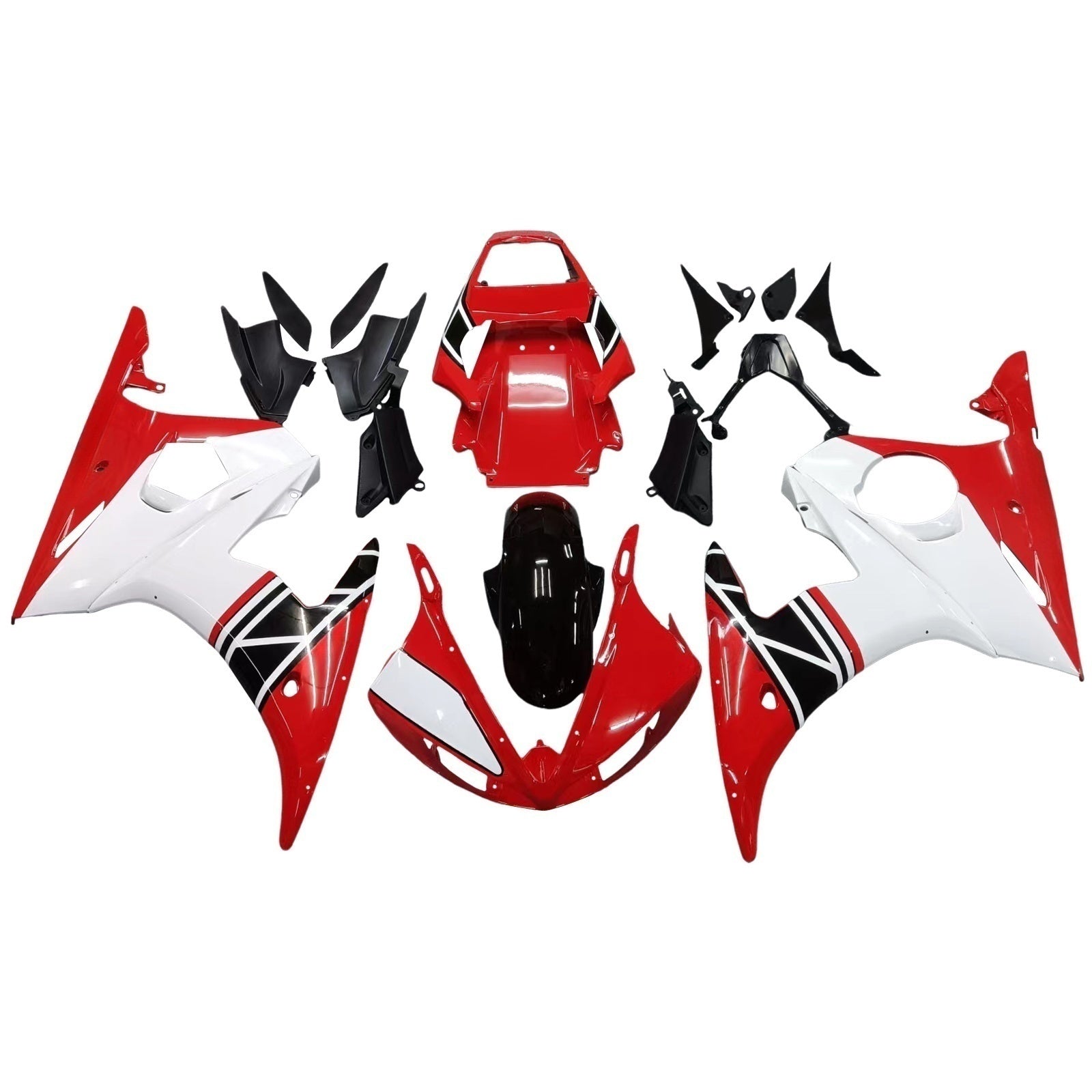 Carenado rojo para Yamaha R6 2005 de Amotopart&WKit blanco
