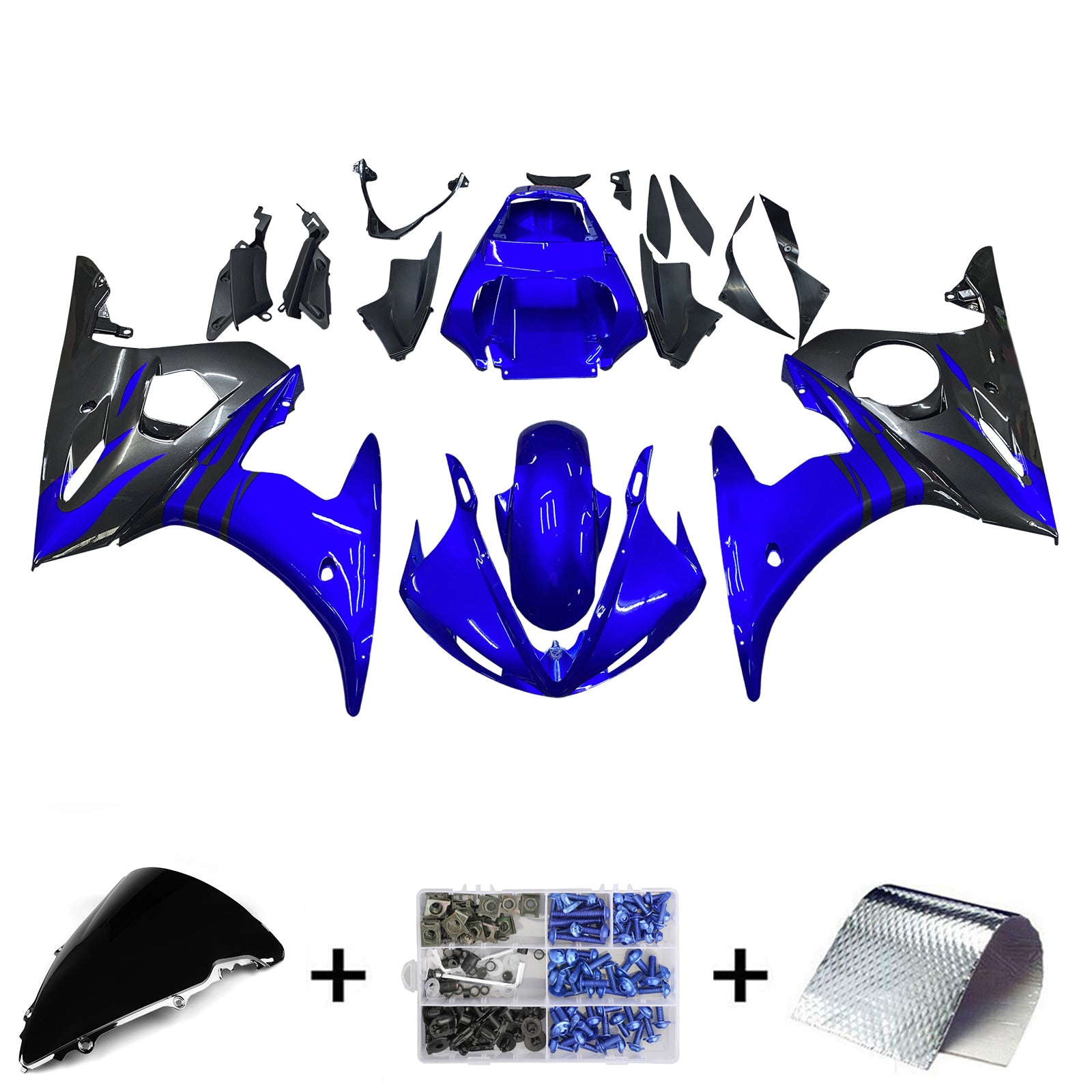 Amotopart 2005 Yamaha R6 Fairing G-Blue Kit