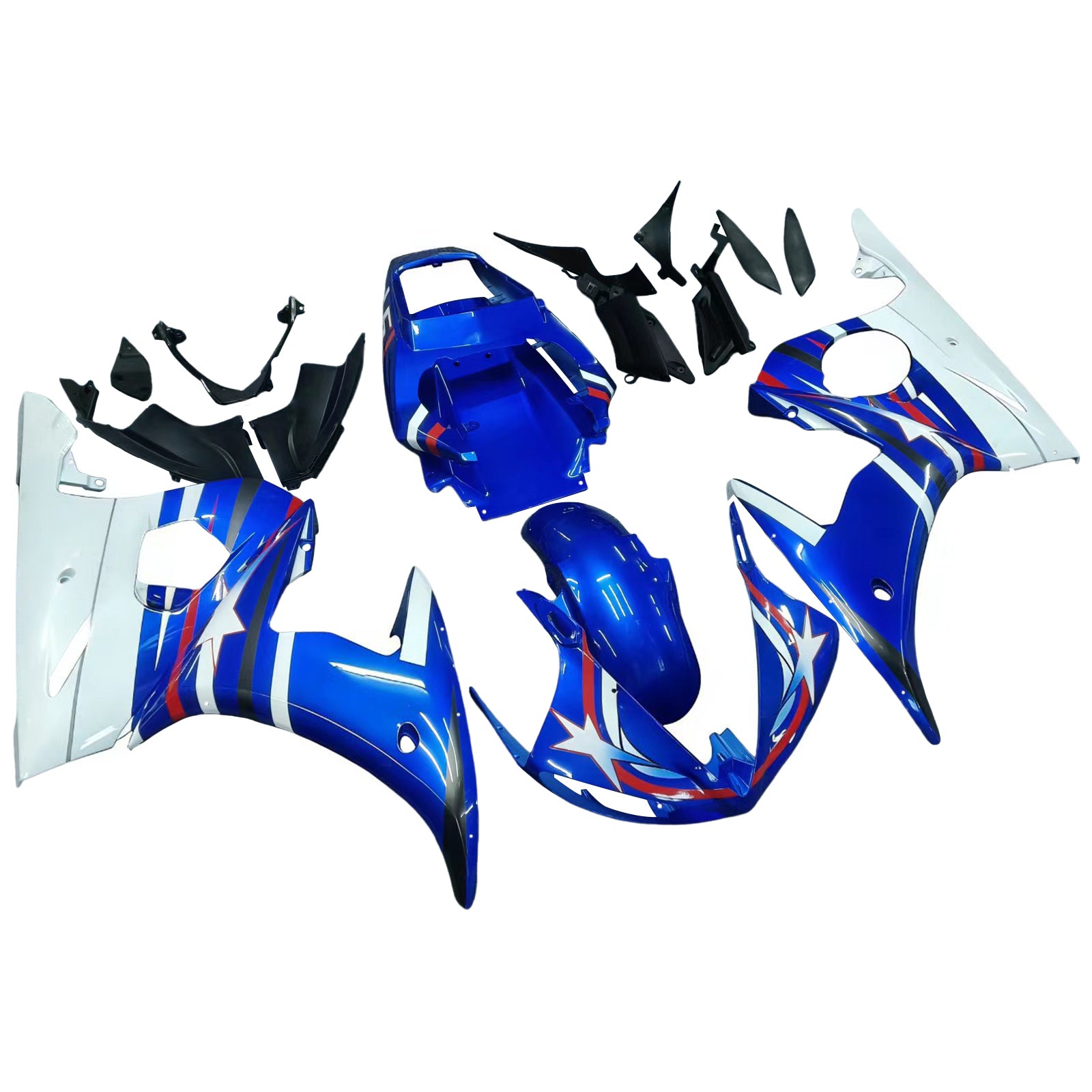 Amotopart 2005 Yamaha R6 Fairing Multi Blue Kit