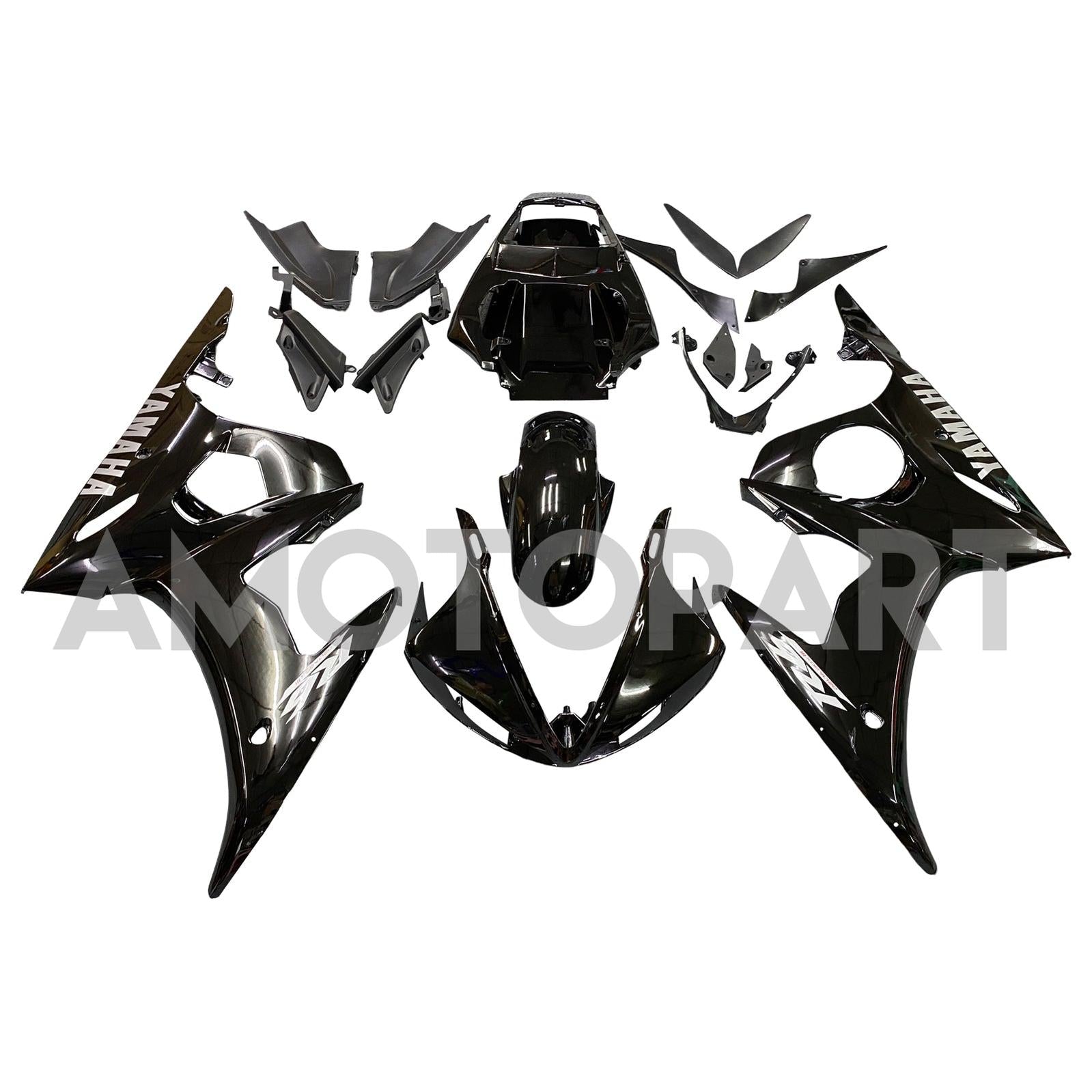 Amotopart 2005 Yamaha R6 Verkleidung G-Black Kit
