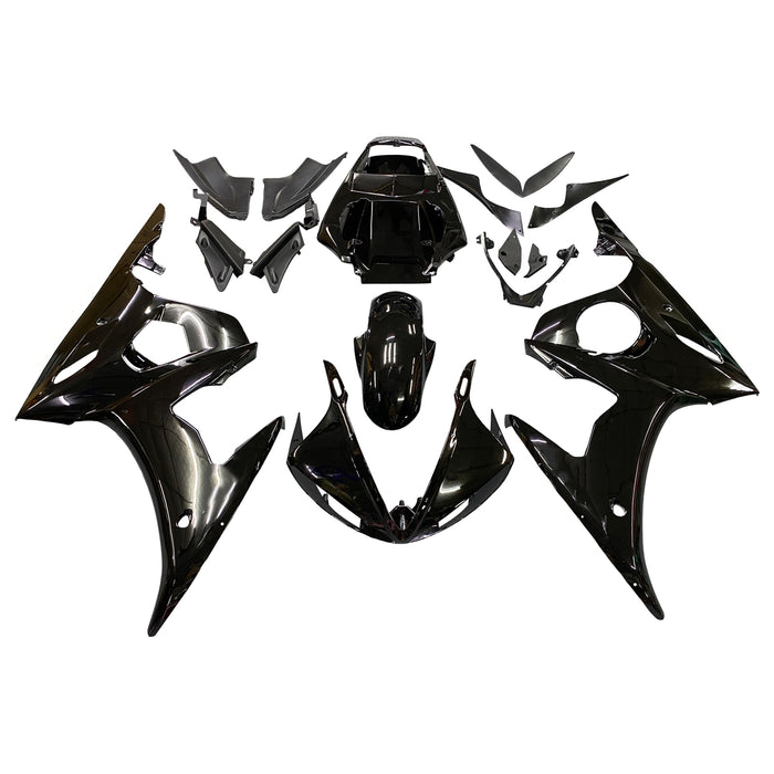 Amotopart 2005 Yamaha R6 Fairing Gloss Black Kit