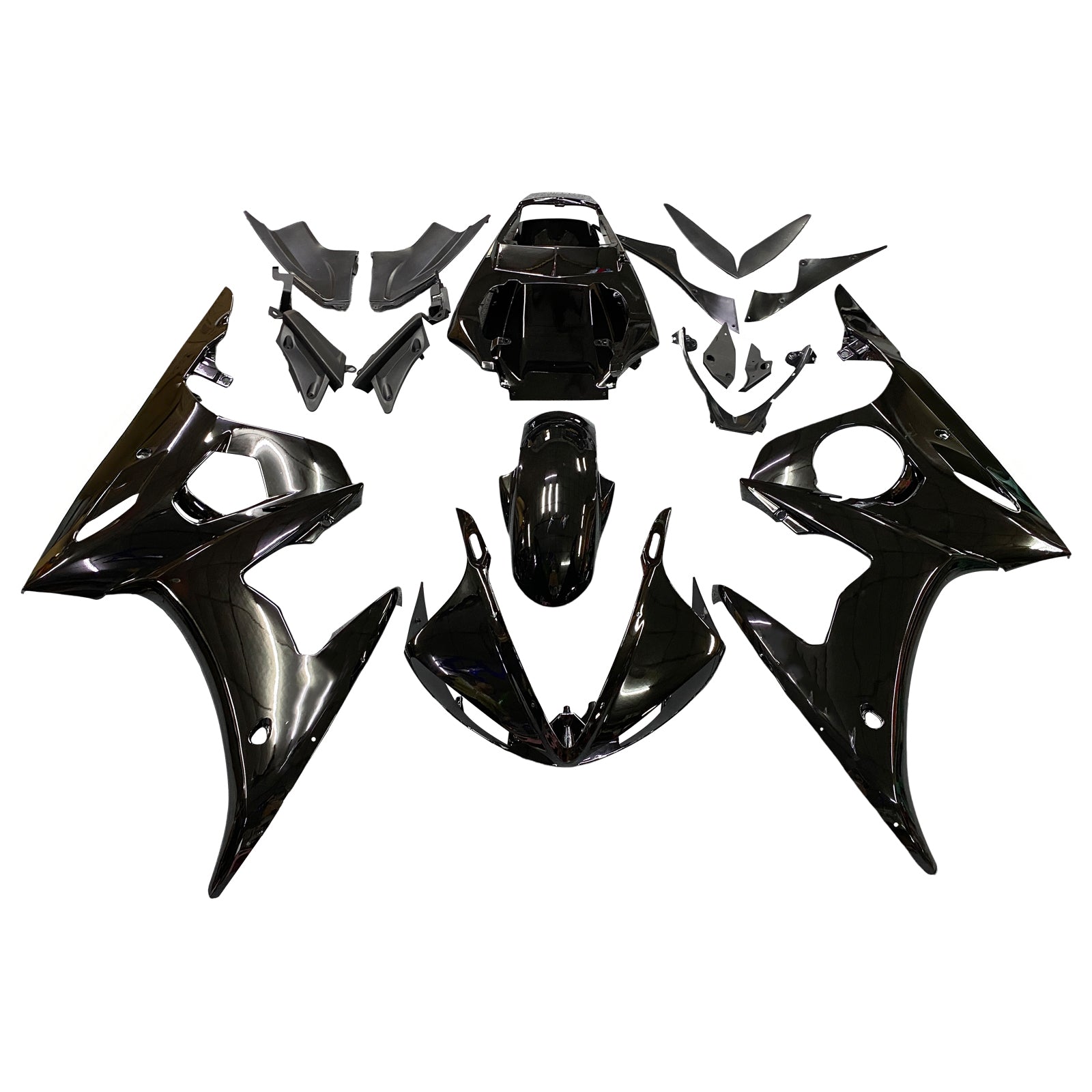 Amotopart 2005 Yamaha R6 Kit de carenado G-Negro