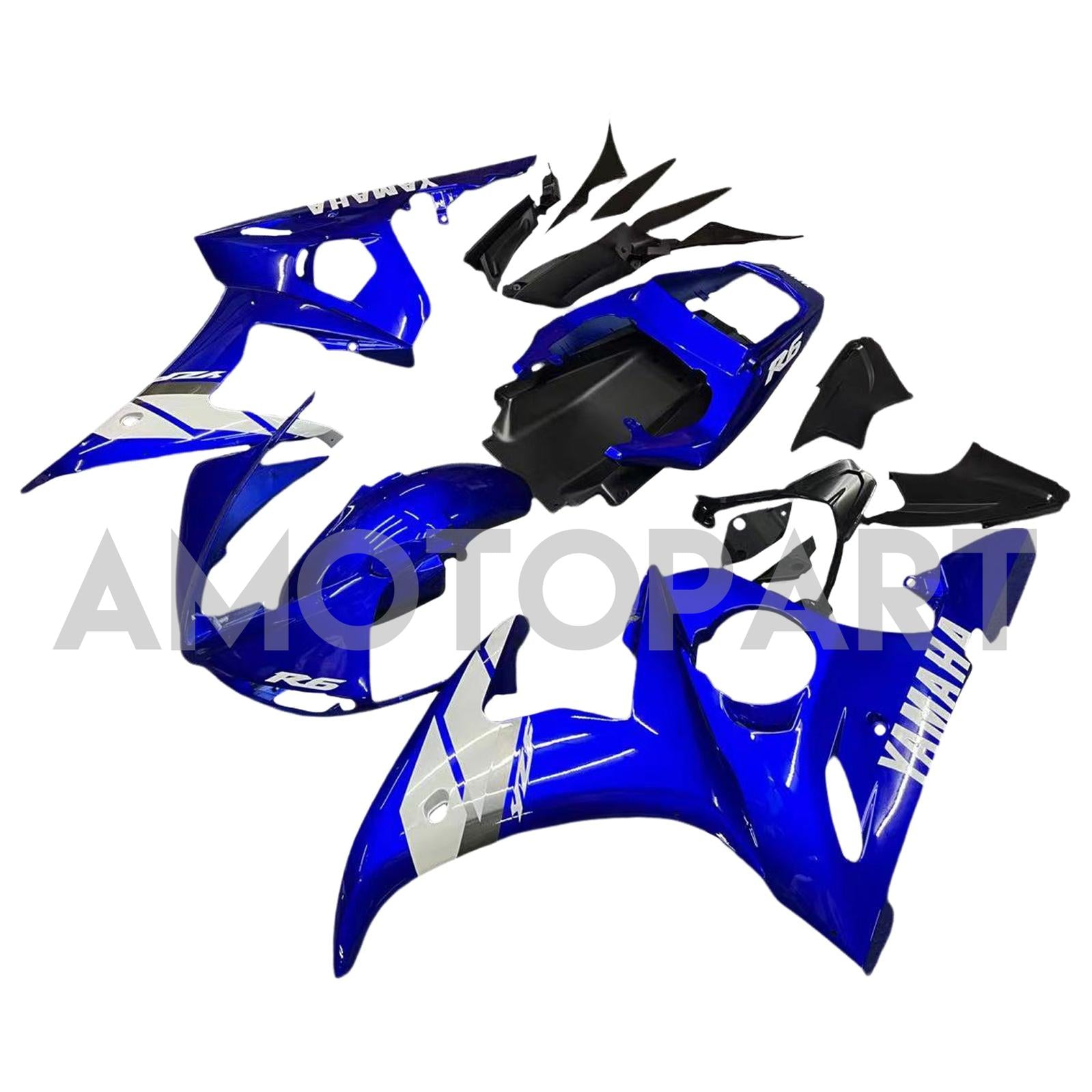 Amotopart 2005 Yamaha R6 Fairing Multi Blue Kit