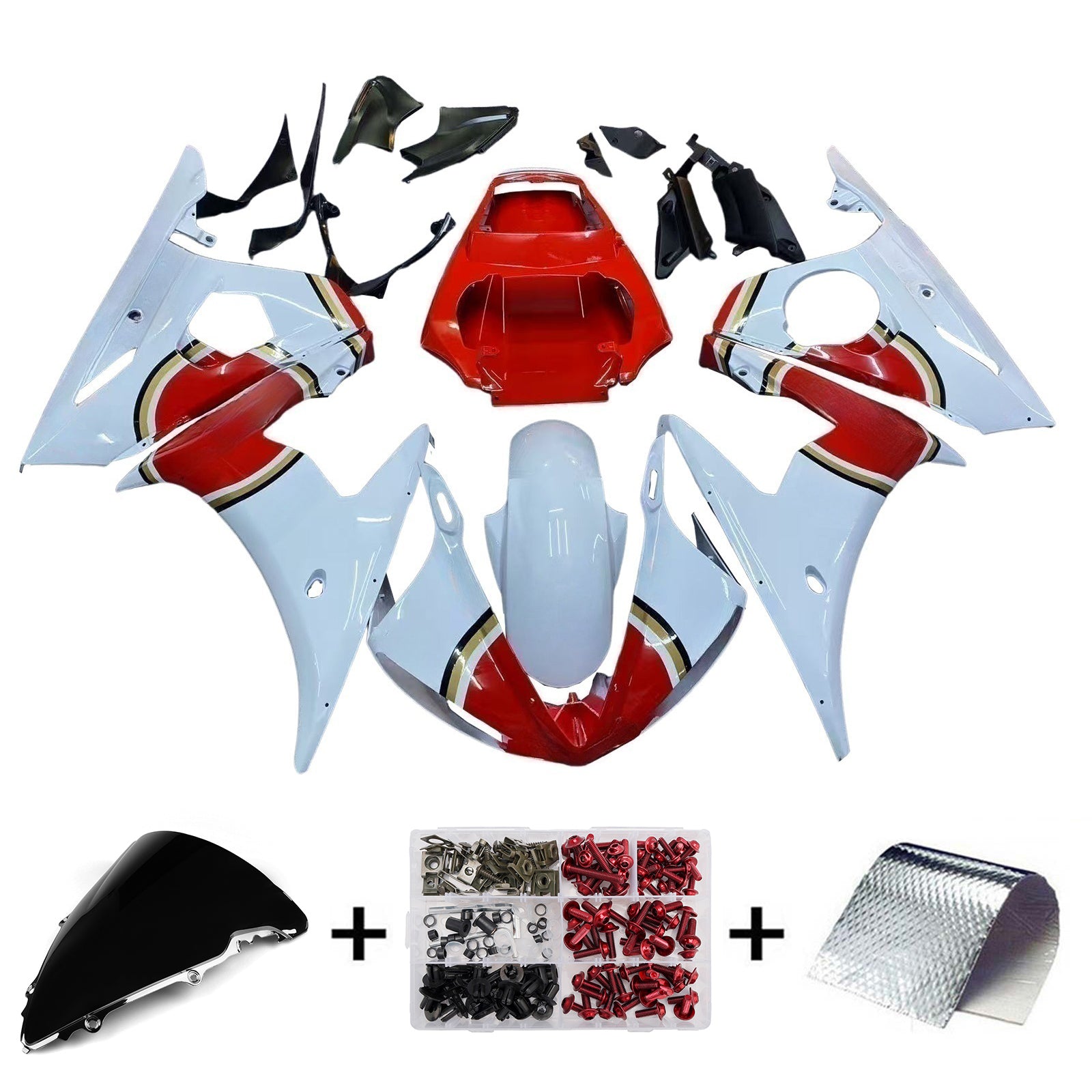 Amotopart 2005 Yamaha R6 kuip meerkleurige Lucky Star-set
