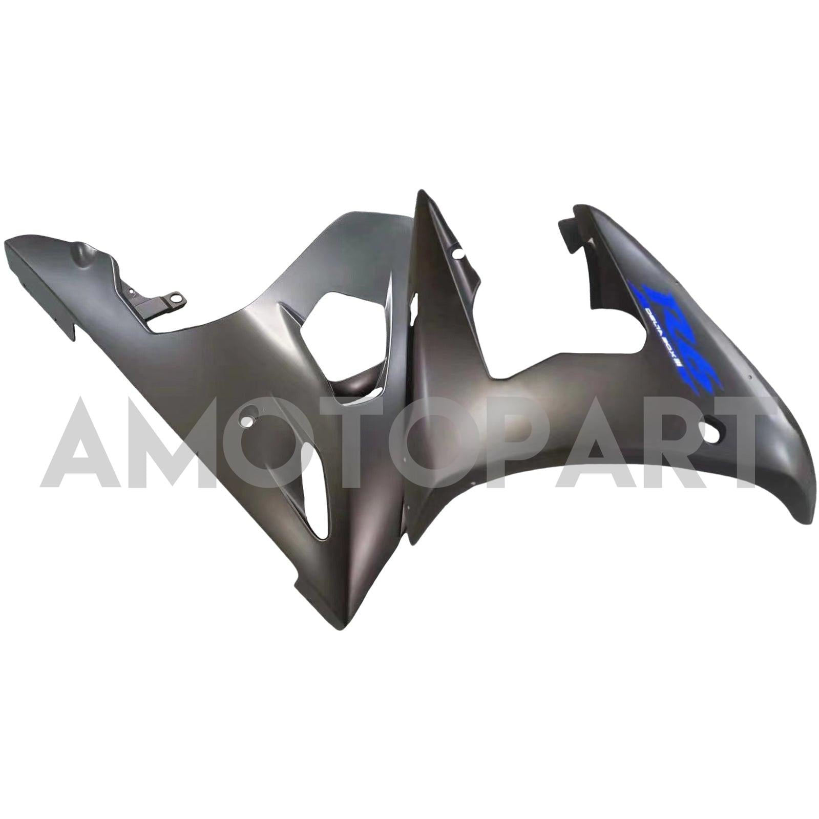 Amotopart 2005 Yamaha YZF-R6 Kit de carenado negro con logotipo azul