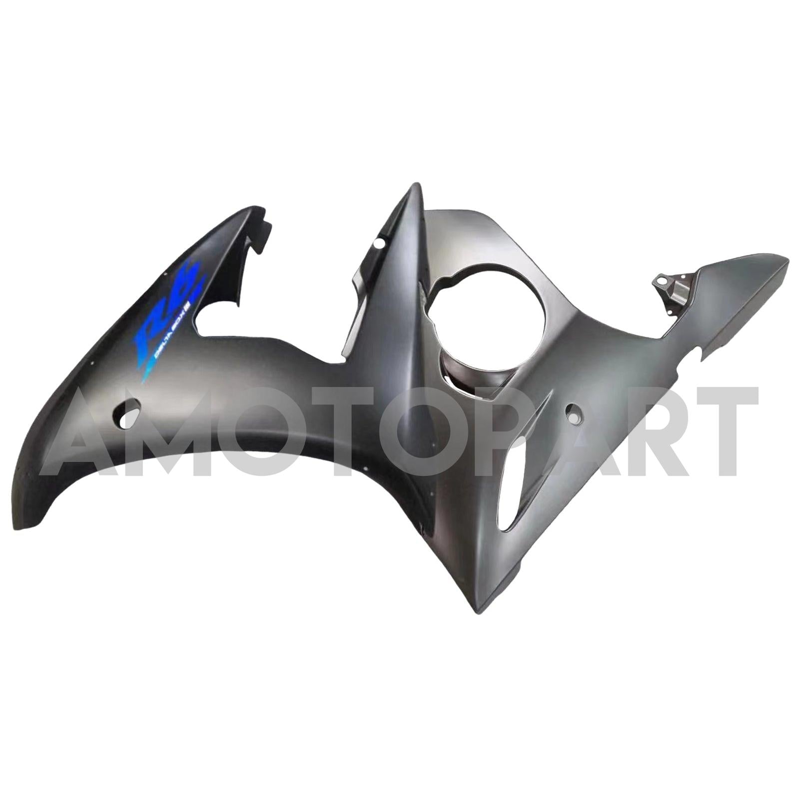 Amotopart Yamaha YZF 600 R6 2003-2004 R6S 2006-2009 Matte Black with Blue Logo Fairing Kit