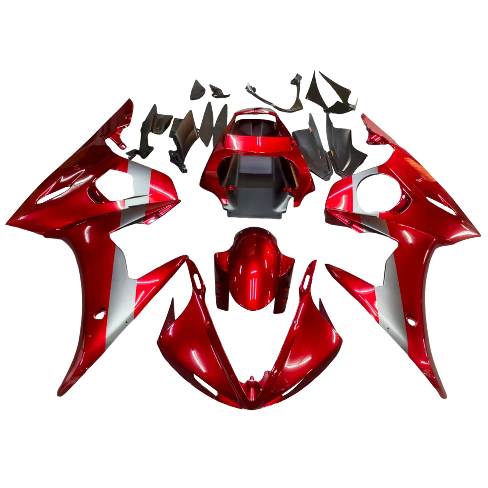 Amotopart 2005 Yamaha YZF-R6 Gloss Red&Black Fairing Kit