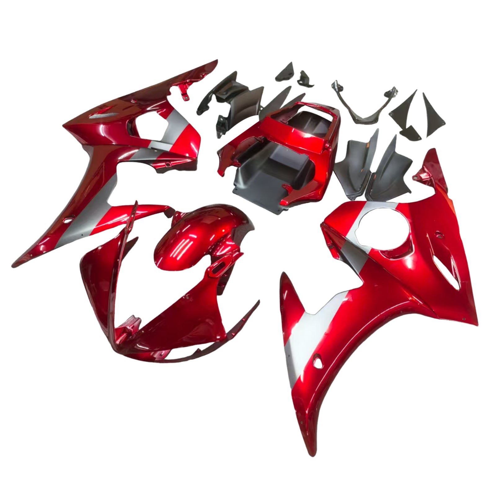 Amotopart 2005 Yamaha YZF-R6 Gloss Red&Black Fairing Kit