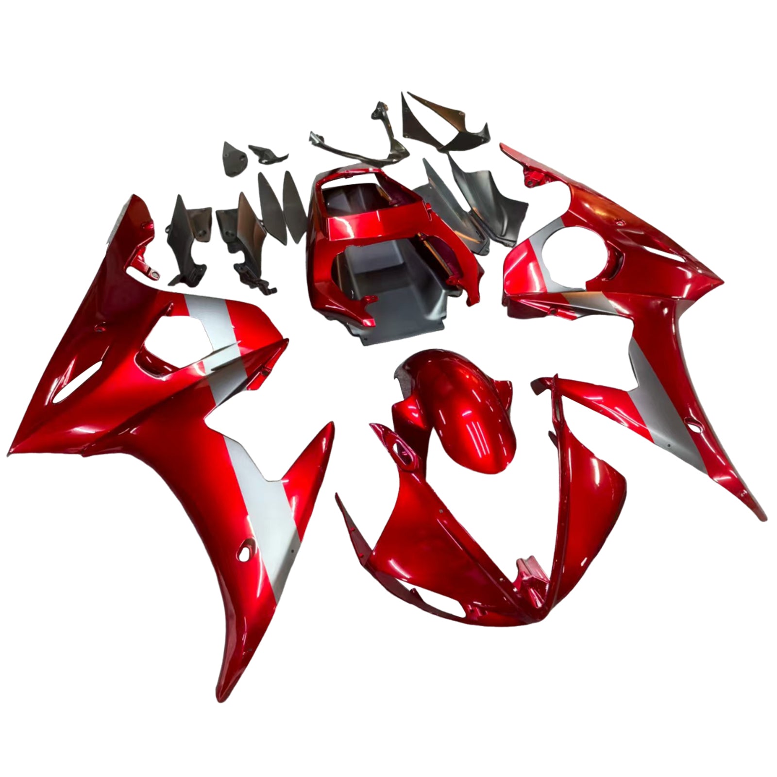 Amotopart 2005 Yamaha YZF-R6 Gloss Red&Black Fairing Kit