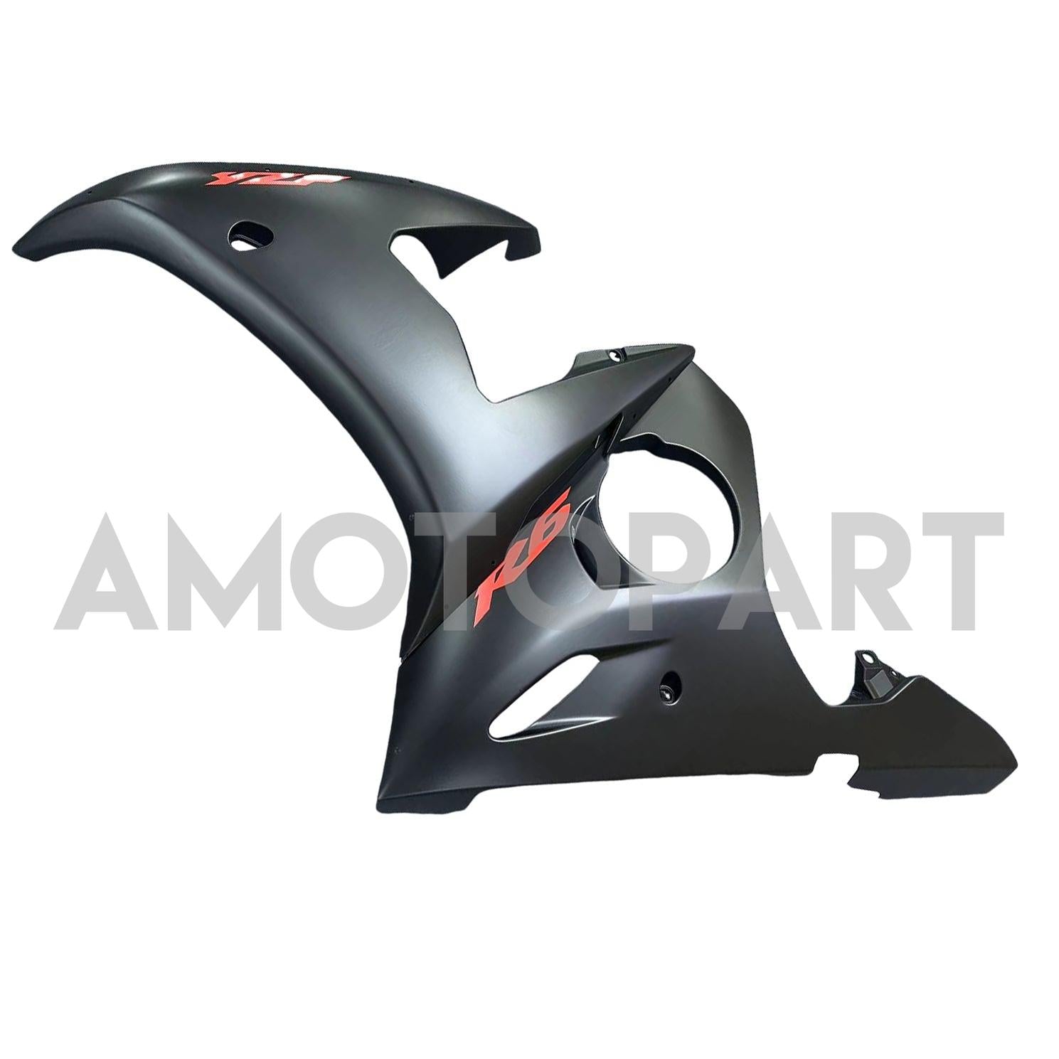 Amotopart 2005 Yamaha YZF-R6 Matte Black with Red Logo Fairing Kit