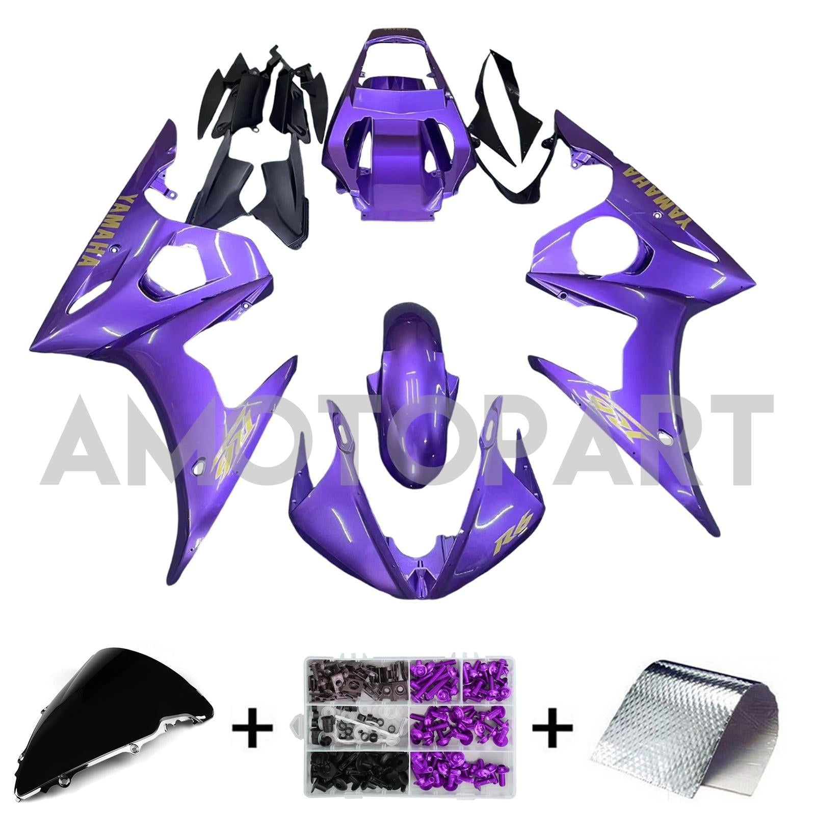 Amotopart 2005 Yamaha YZF 600 R6 Purple Fairing Kit