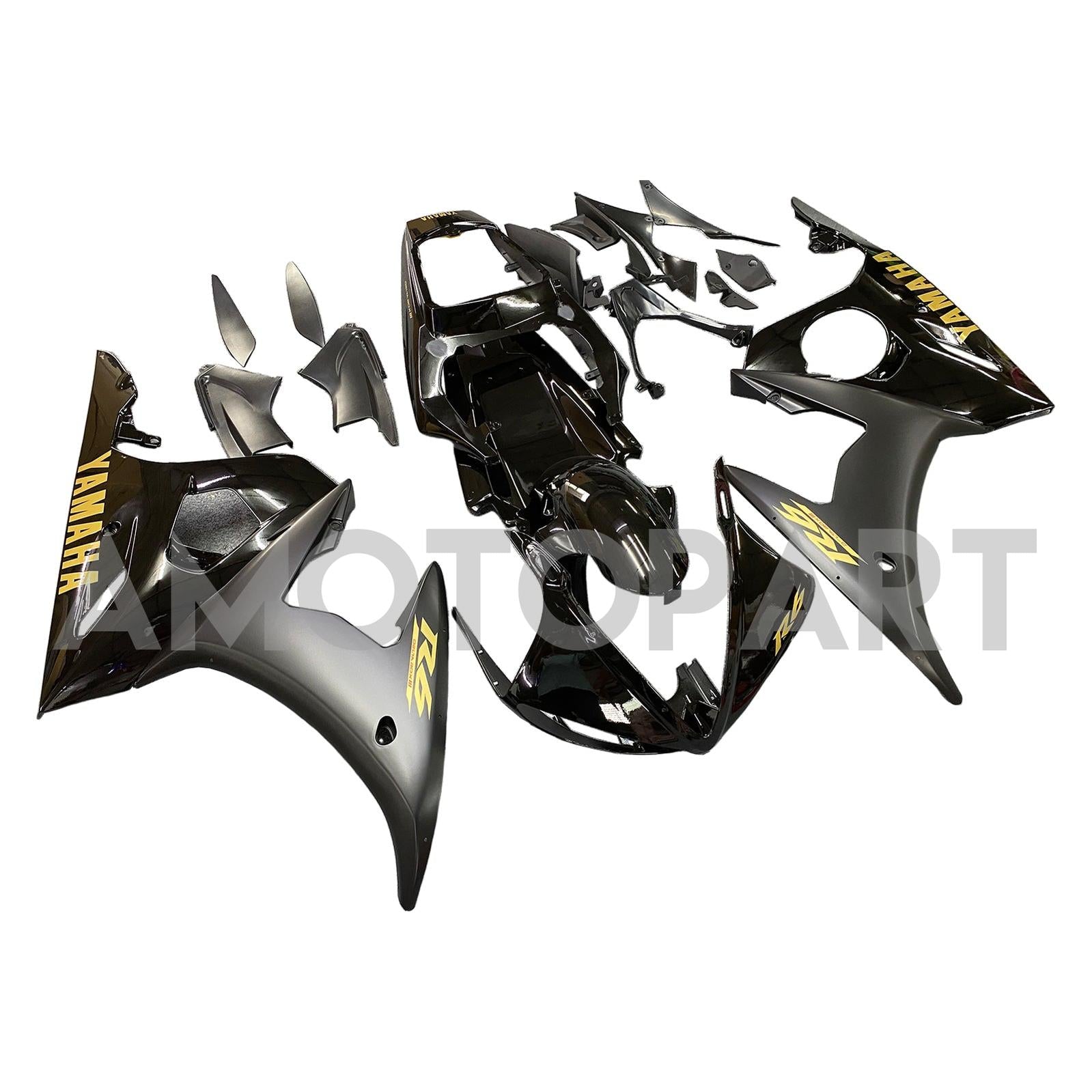 Amotopart Yamaha 2005 YZF 600 R6 Black Fairing Kit